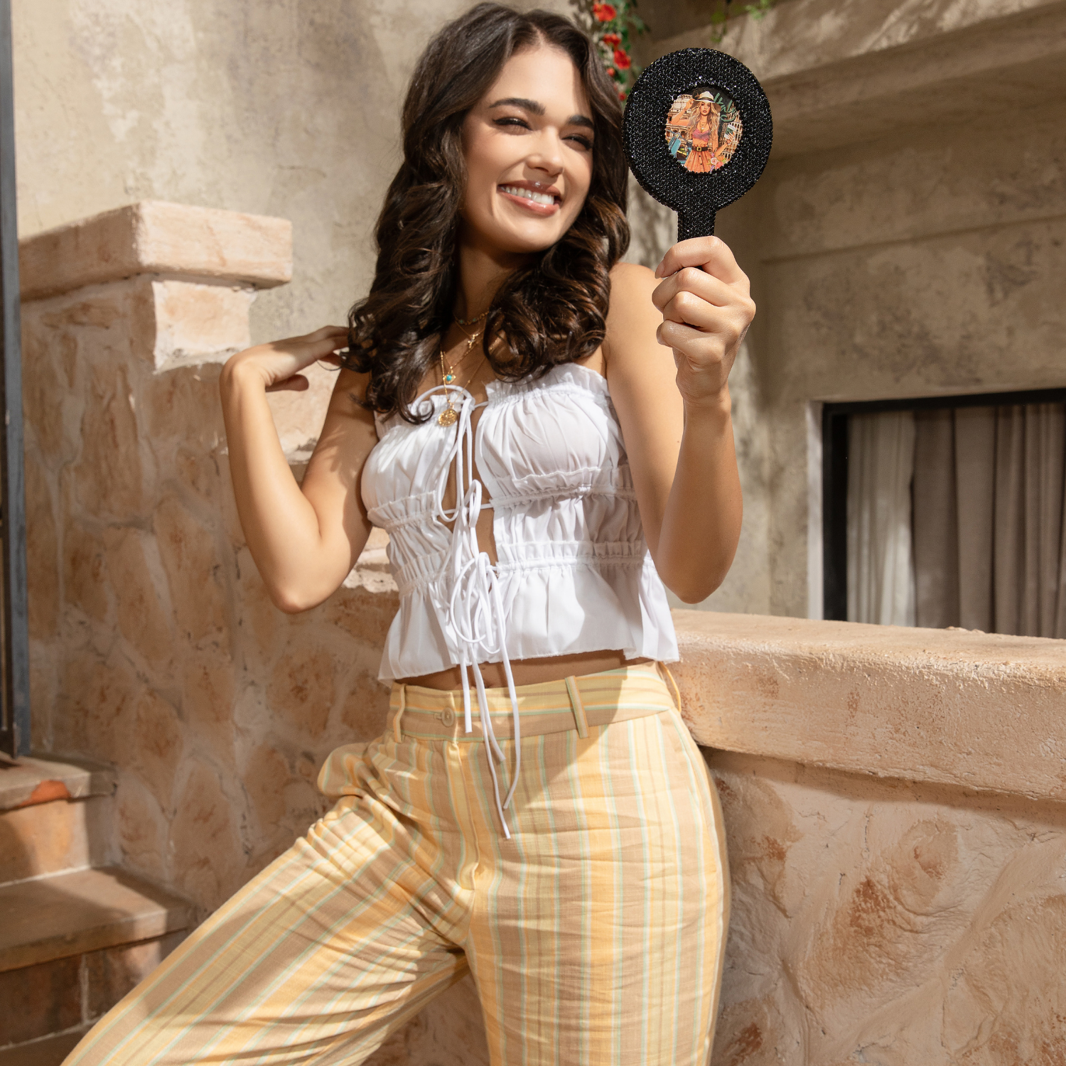 ESPEJO DE MANO REDONDO (MARTHA TRAVELS ITALY)