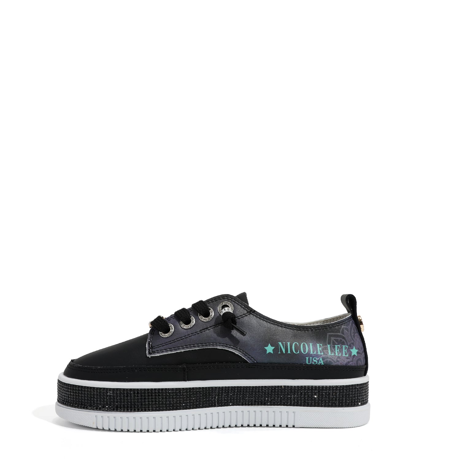 LEATHER SNEAKER WITH PLATFORM AND RHINESTONE (<tc>DREAM COMES TRUE</tc>)