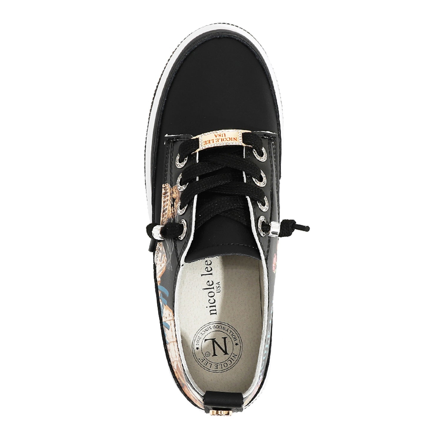 ZAPATILLA DE PIEL CON PLATAFORMA Y PEDRERÍA (MARTHA TRAVELS ITALY)