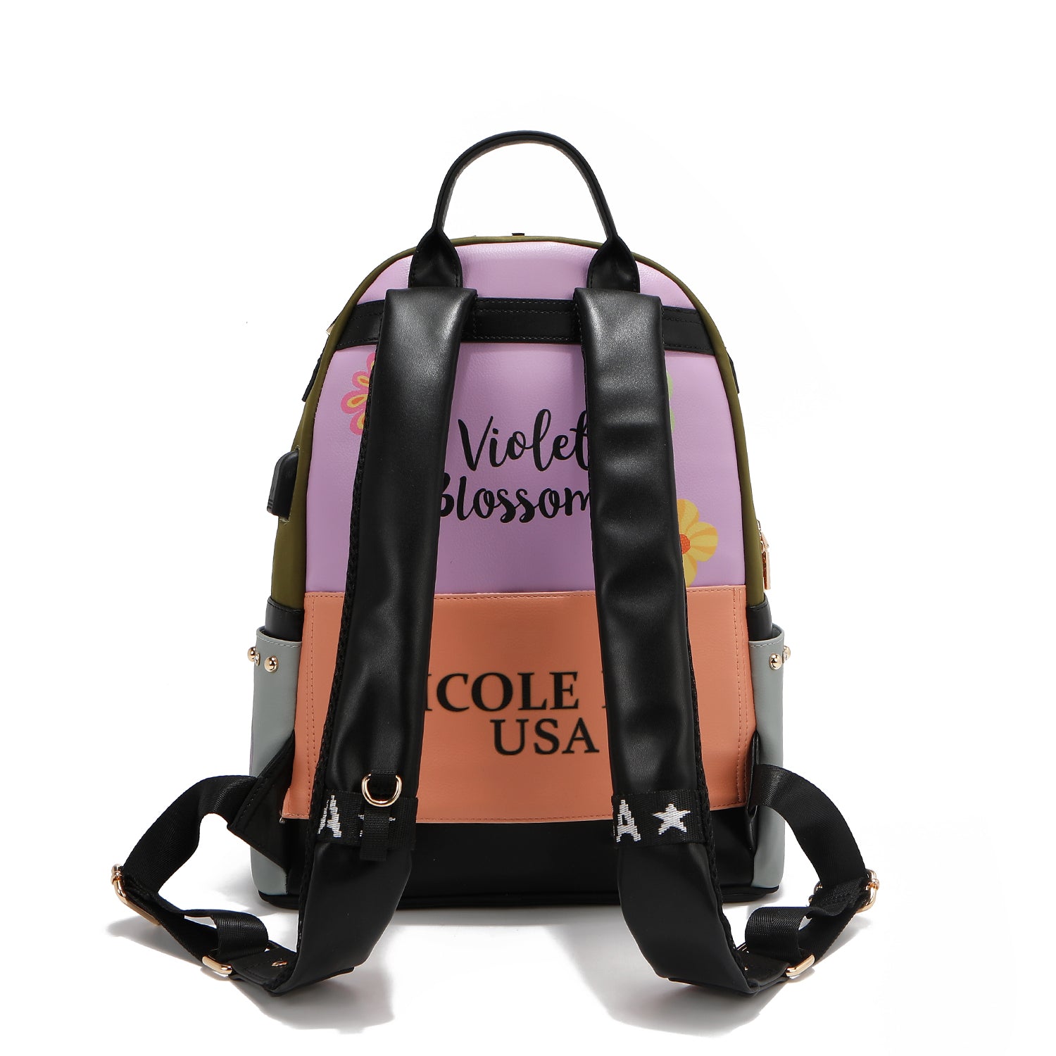 LAPTOP BACKPACK WITH USB CHARGING PORT (<tc>VIOLET BLOSSOM</tc>)