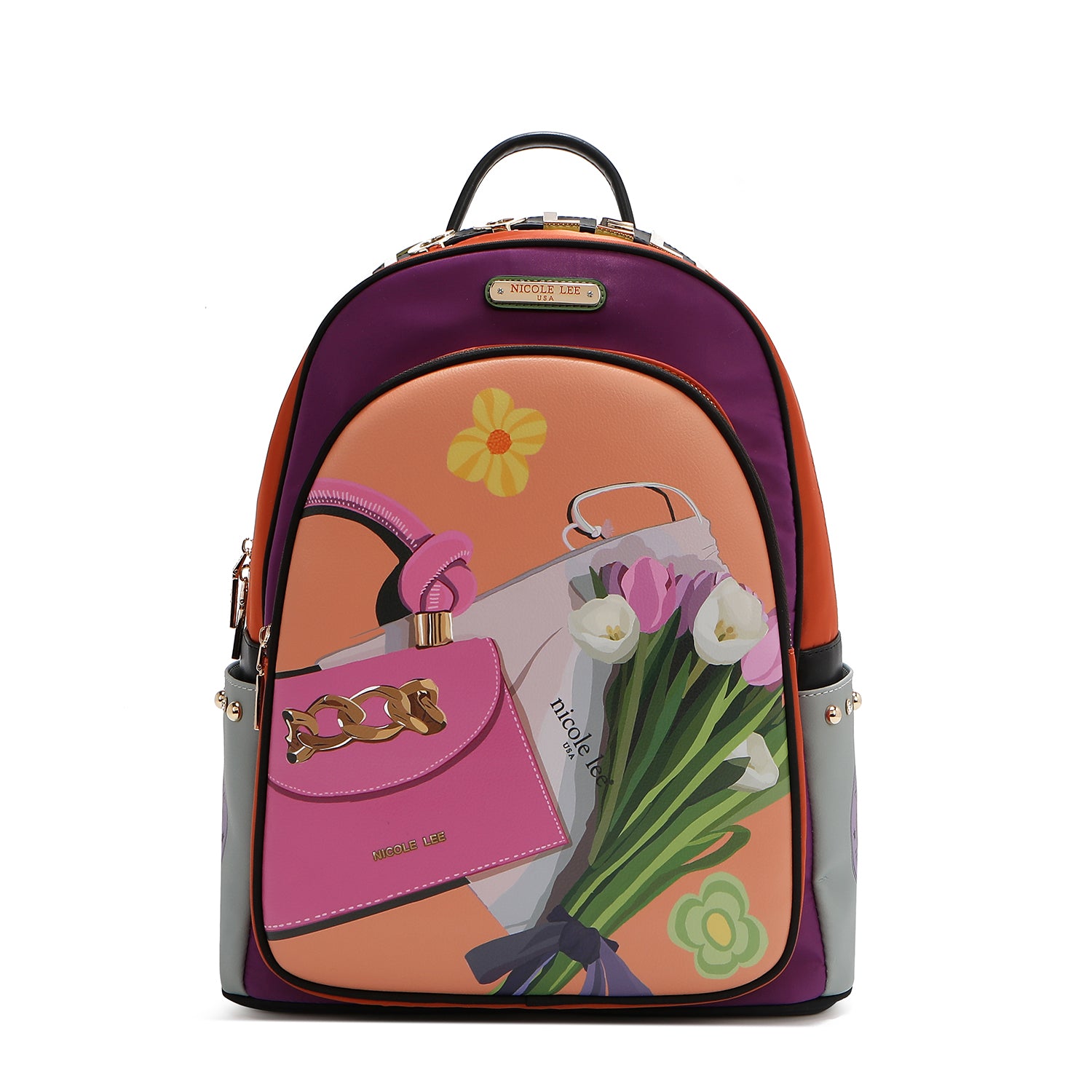 LAPTOP BACKPACK WITH USB CHARGING PORT (<tc>VIOLET BLOSSOM</tc>)