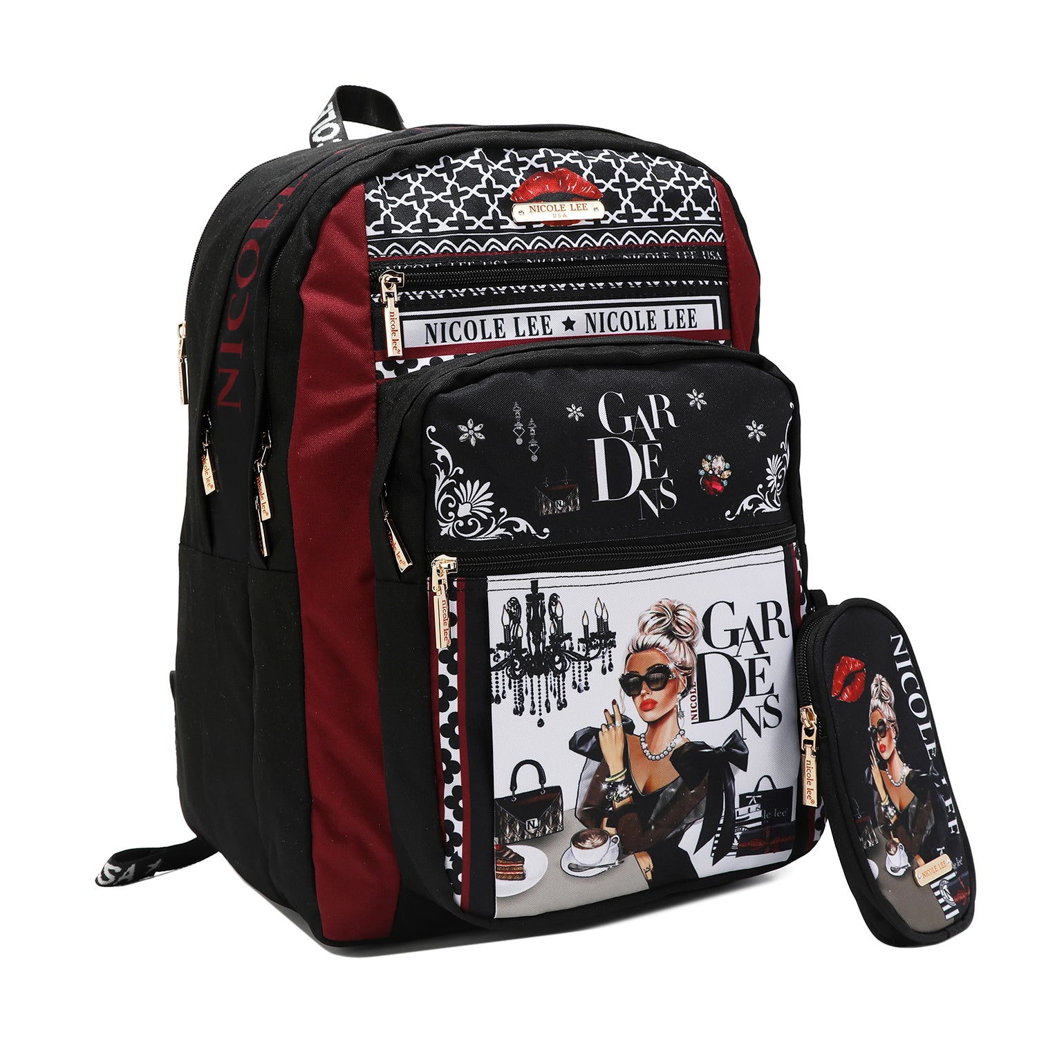NYLON BACKPACK + CASE <tc><tc>Lady in black</tc></tc>