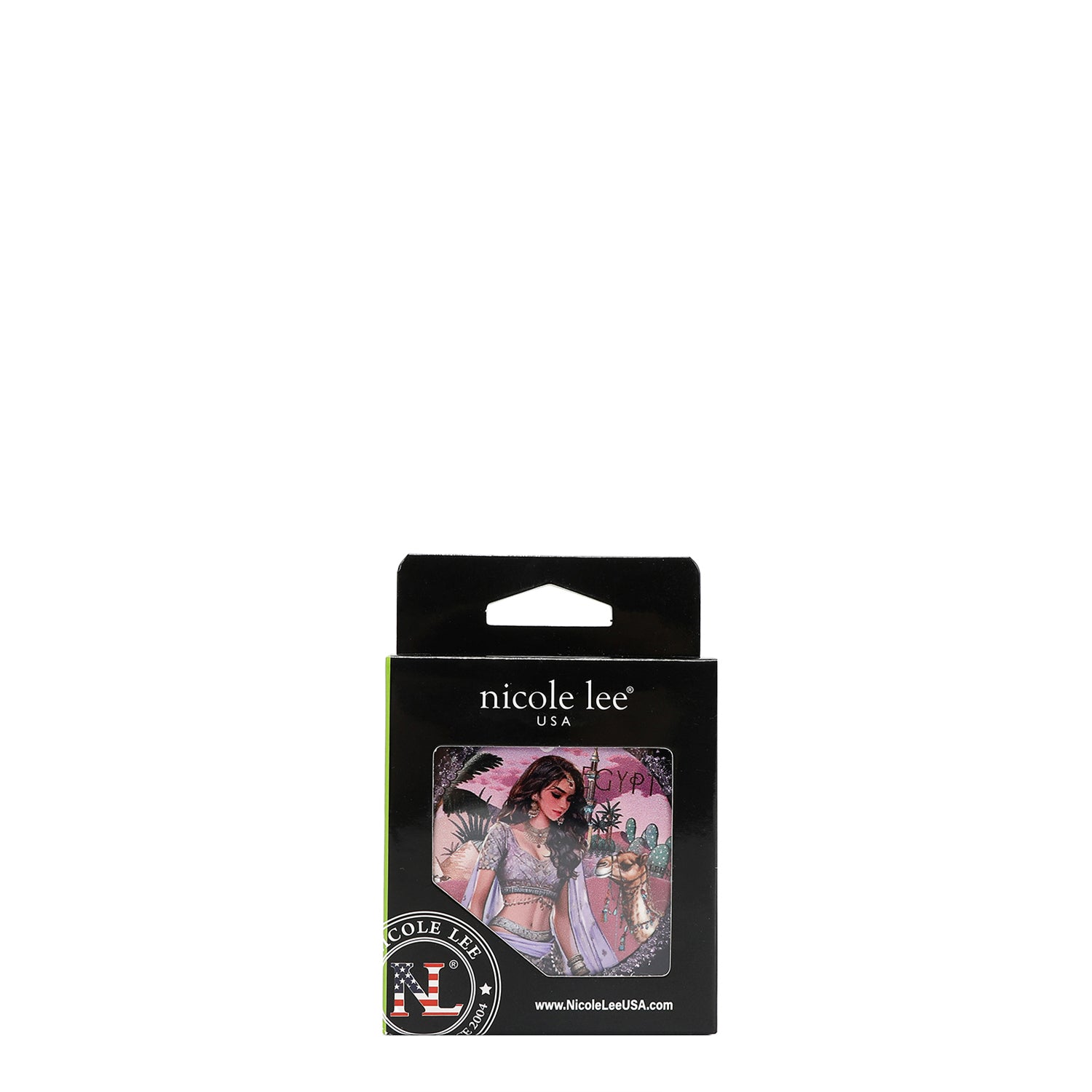 ESPEJO COMPACTO CON CEPILLO Y PEDRERÍA (QUEEN CLEOPATRA)