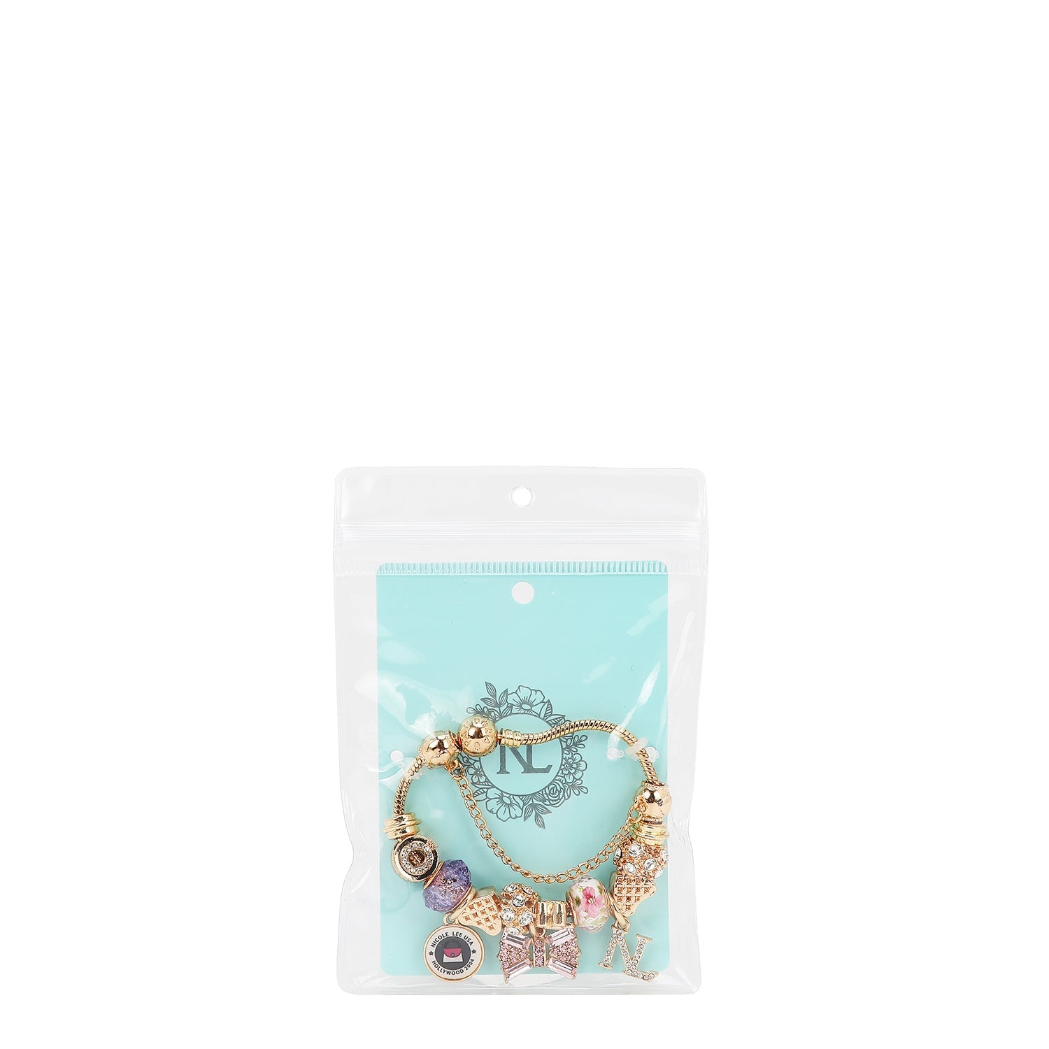PULSERA CON DIJES (GOLD-PINK)