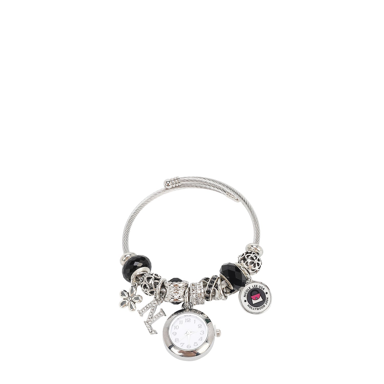 PULSERA CON DIJE DE RELOJ (NEGRO)