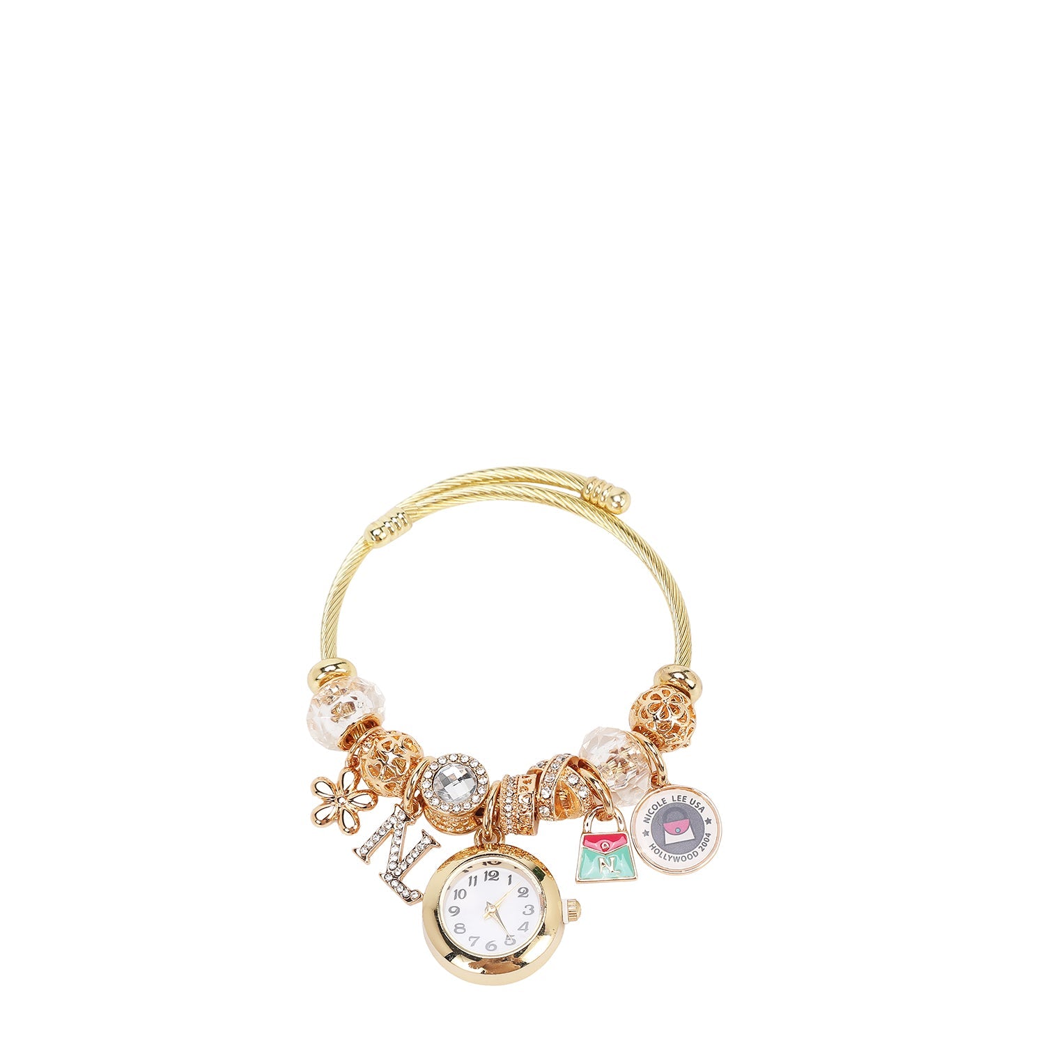 PULSERA CON DIJE DE RELOJ (BLANCO)