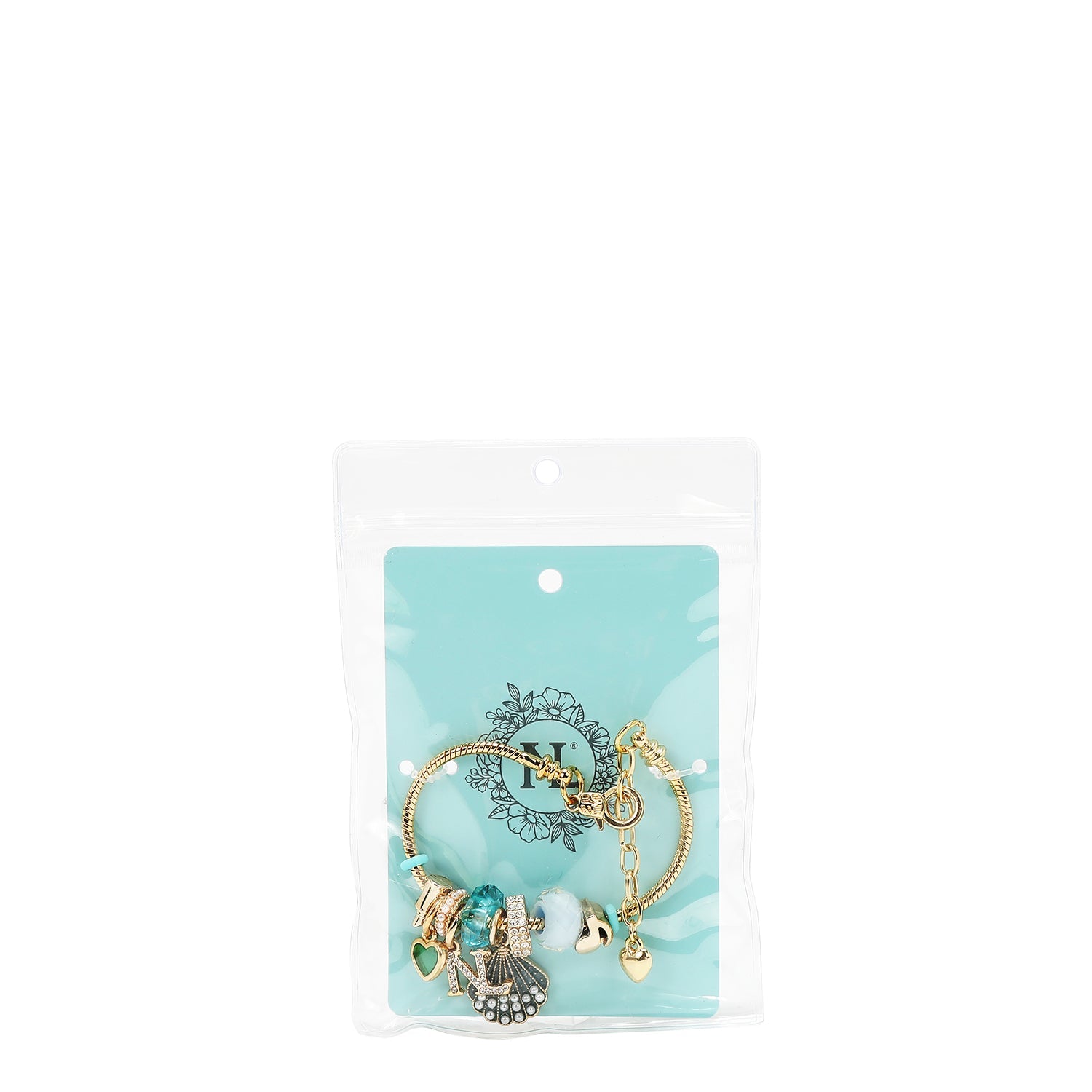 PULSERA DE CADENA CON DIJE (AZUL)