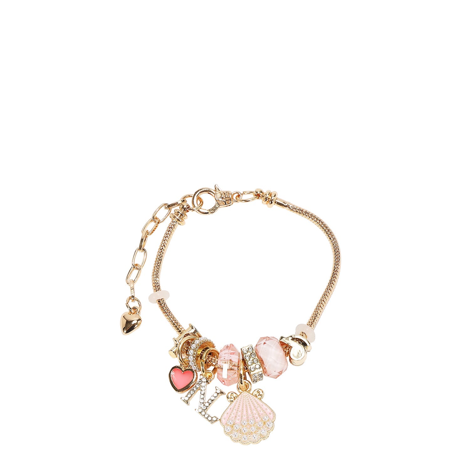 PULSERA DE CADENA CON DIJE (ROSA)