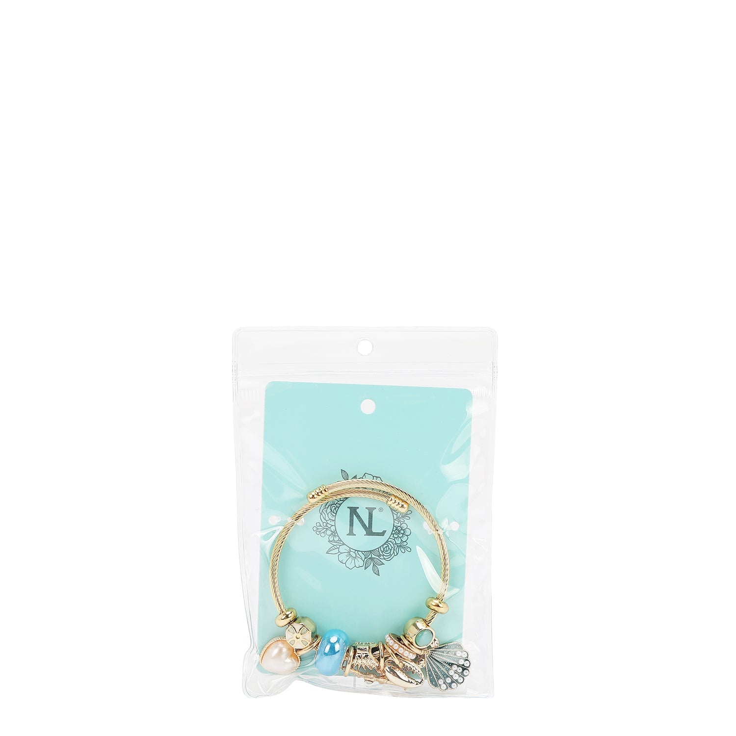 PULSERA CON DIJES DE OCEANO ROMANTICO (AZUL)