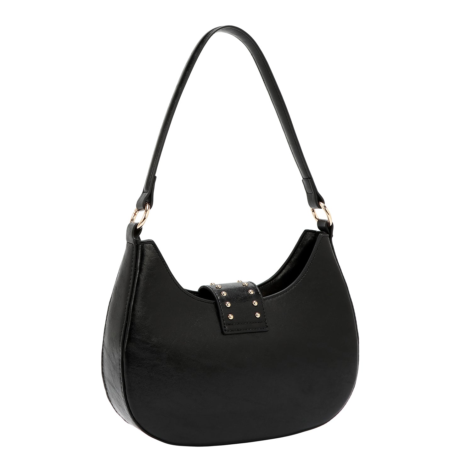 BOLSO DE HOMBRO CON LOGO EN RELIEVE (NEGRO)