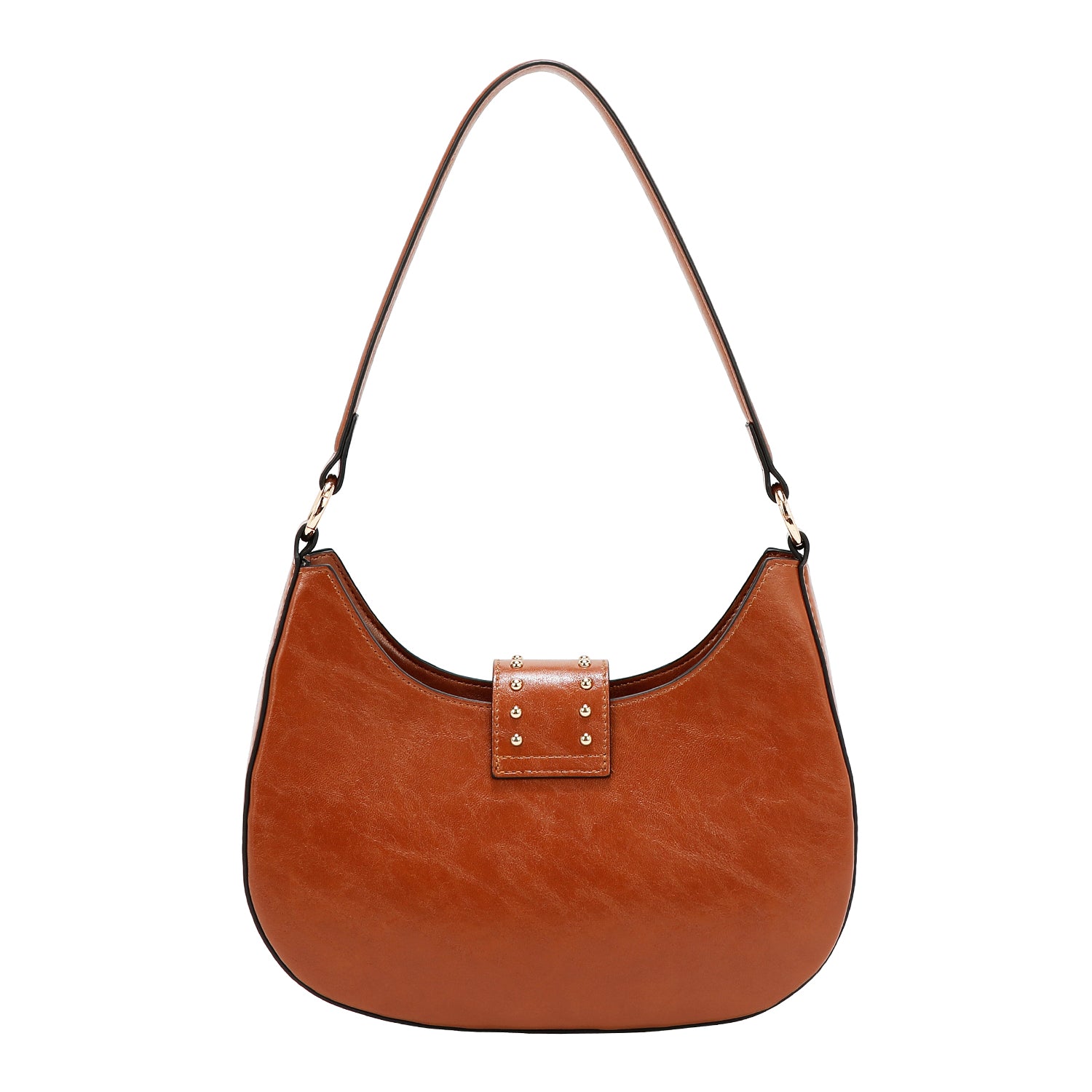 BOLSO DE HOMBRO CON LOGO EN RELIEVE (MARRON)