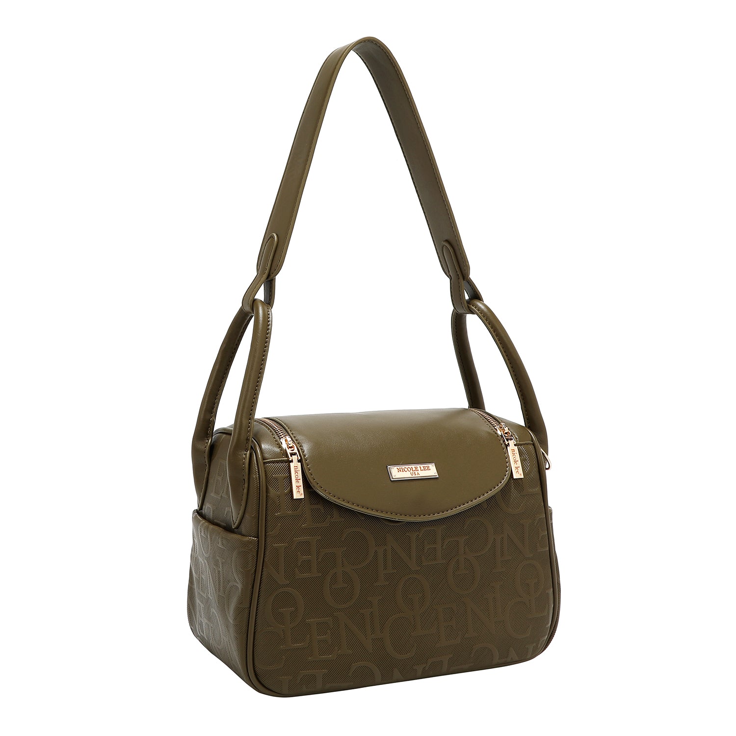 BOLSO DE HOMBRO ELEGANCIA EN RELIEVE (OLIVA)