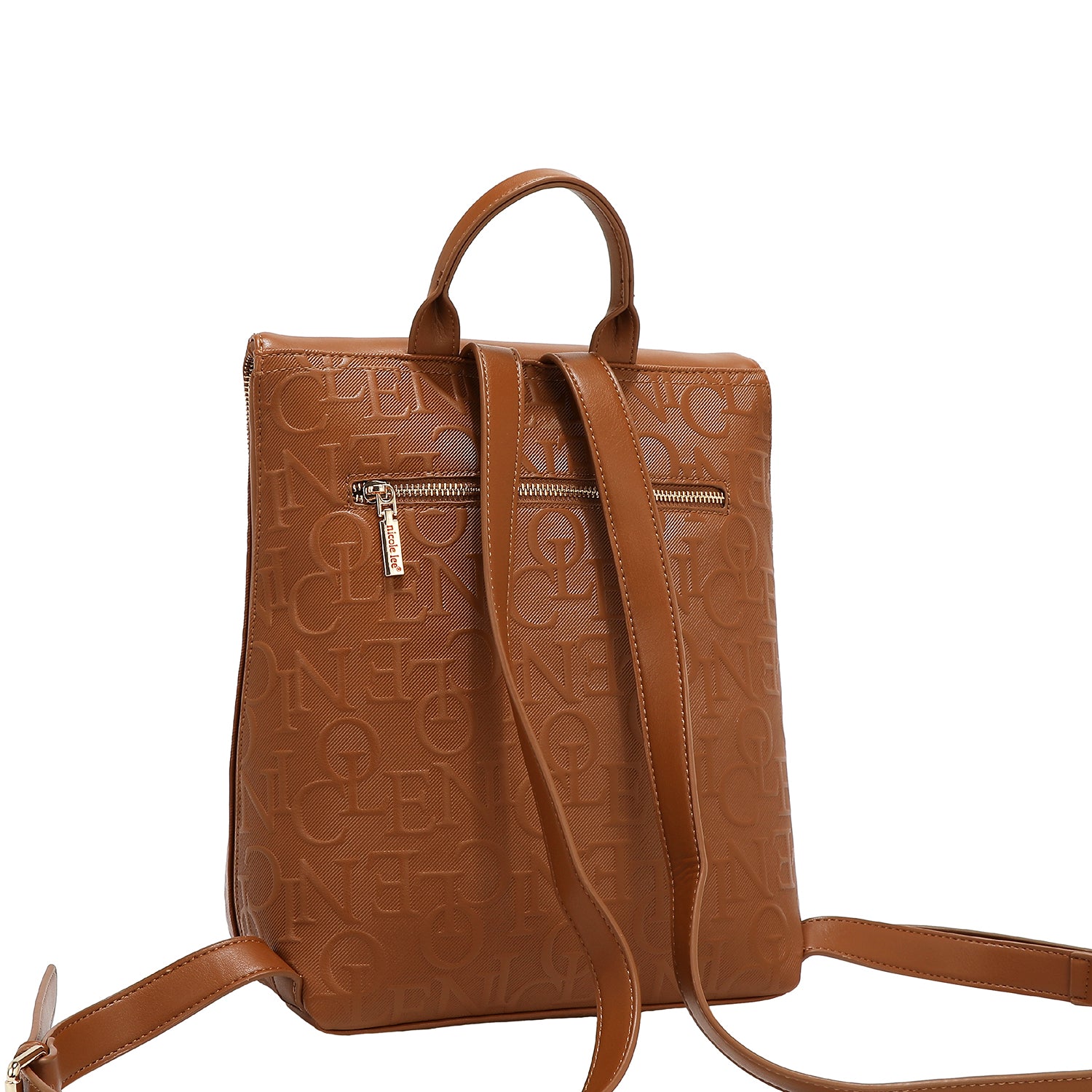 MOCHILA MULTIBOLSILLOS ELEGANCIA EN RELIEVE (MARRON)