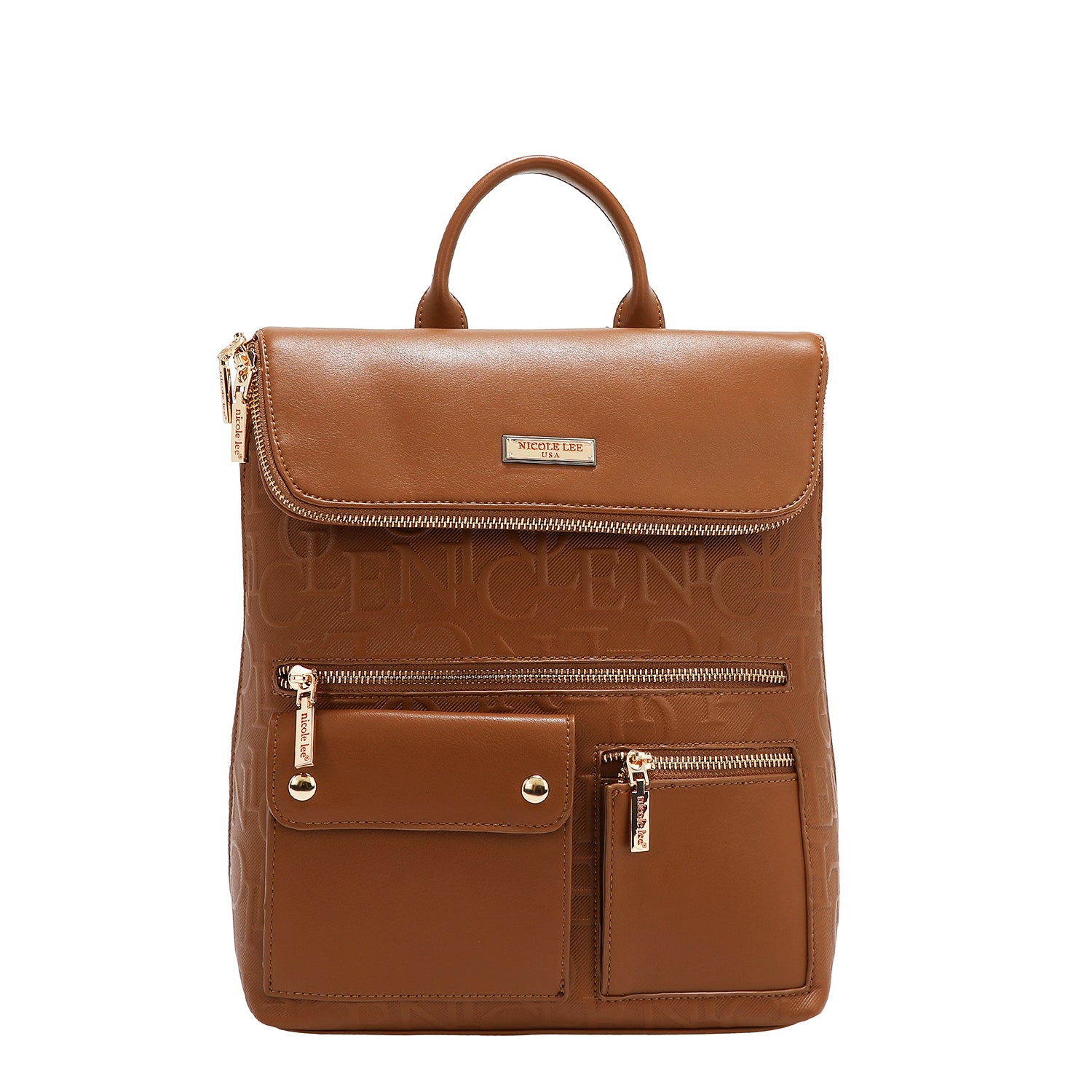 MOCHILA MULTIBOLSILLOS ELEGANCIA EN RELIEVE (MARRON)