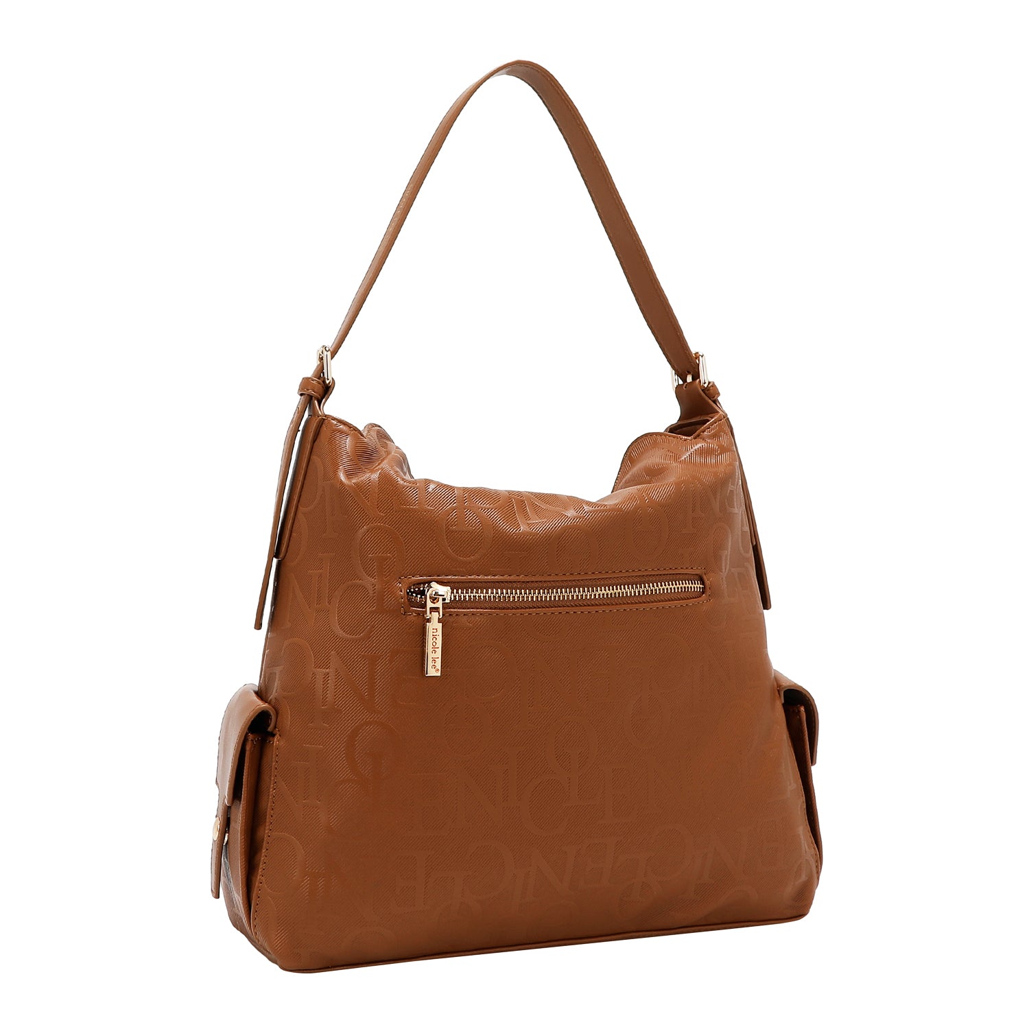 BOLSO DE HOMBRO GRANDE ELEGANCIA EN RELIEVE (MARRON)