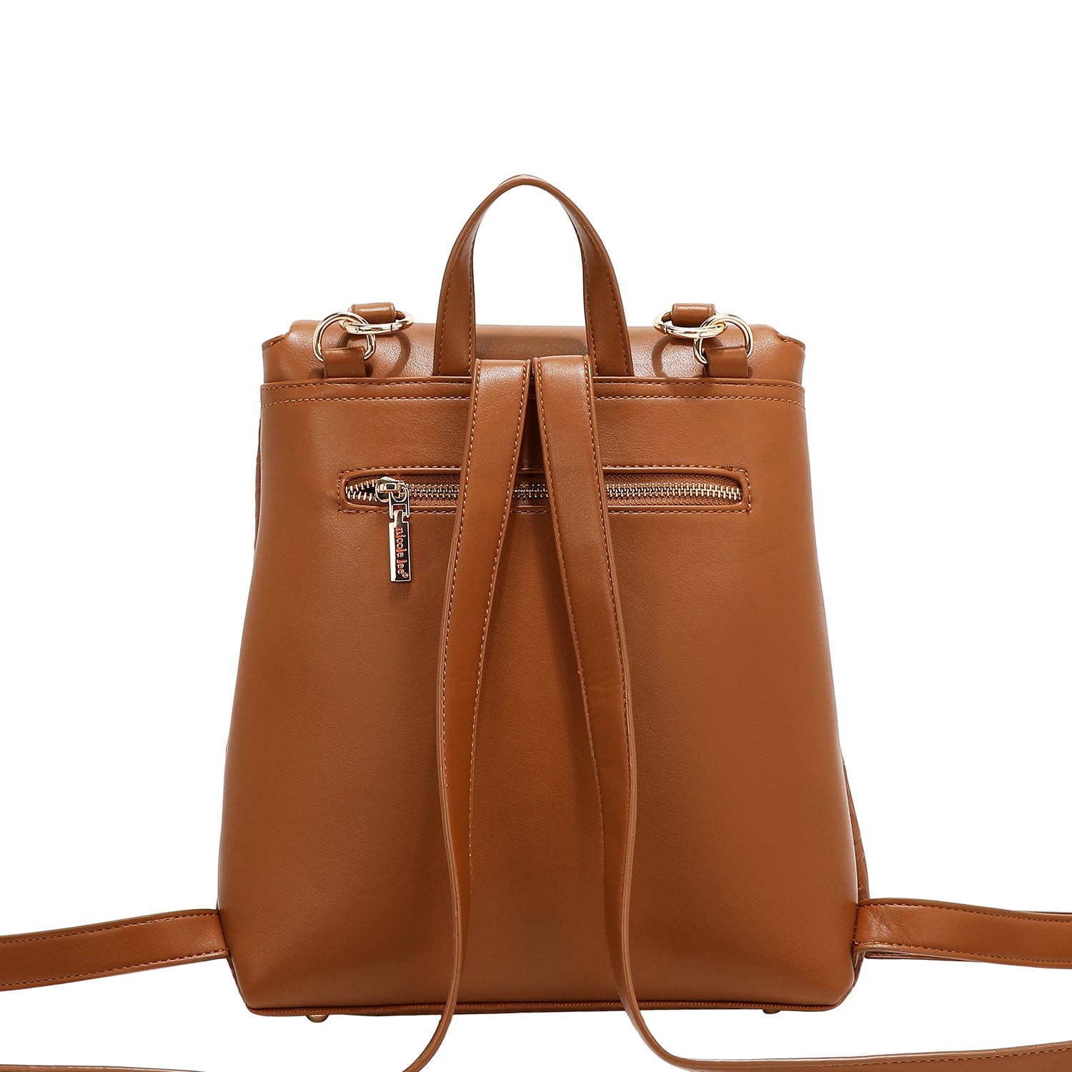 MOCHILA CON SOLAPA ELEGANCIA EN RELIEVE (MARRON)