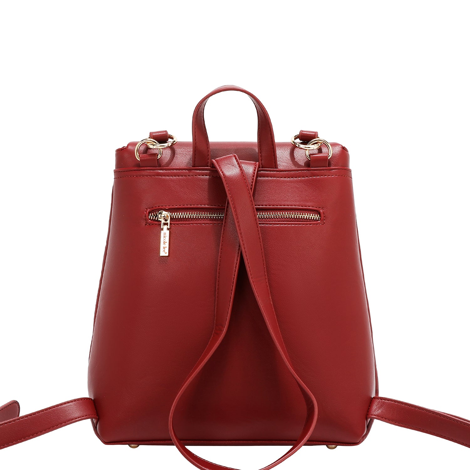 MOCHILA CON SOLAPA ELEGANCIA EN RELIEVE (ROJO)