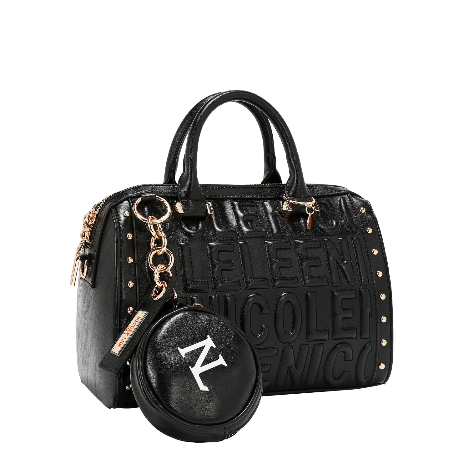 BOLSO BOSTON CON LOGOTIPO EN RELIEVE (NEGRO)