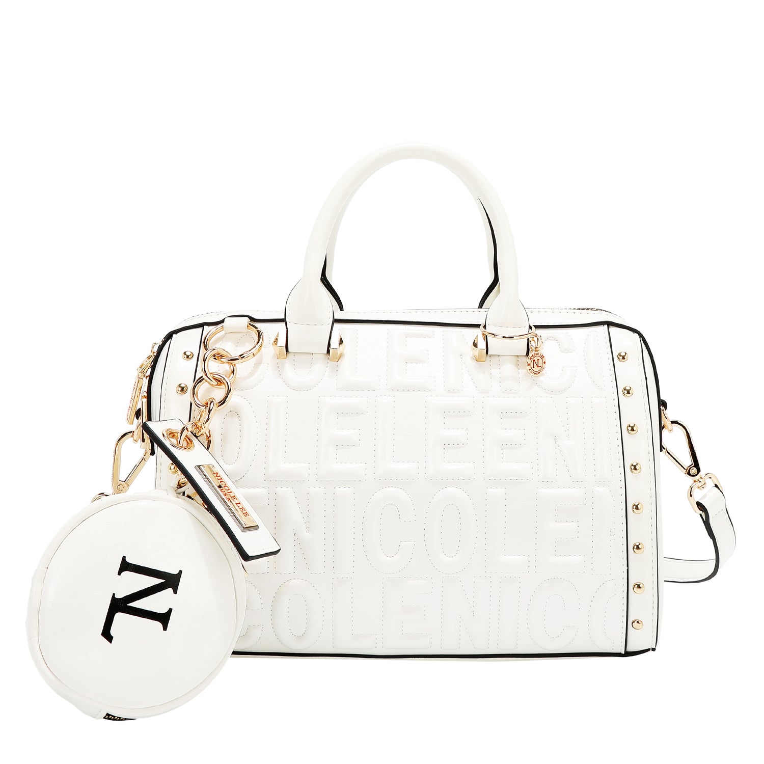 BOLSO BOSTON CON LOGOTIPO EN RELIEVE (BLANCO)