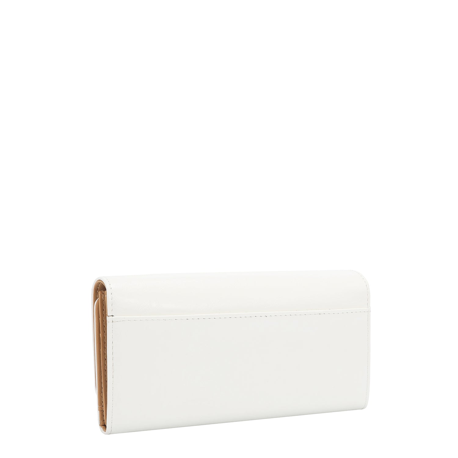 PORTEFEUILLE À TROIS PLIAGES AVEC LOGO EMBOSSÉ (BLANC)