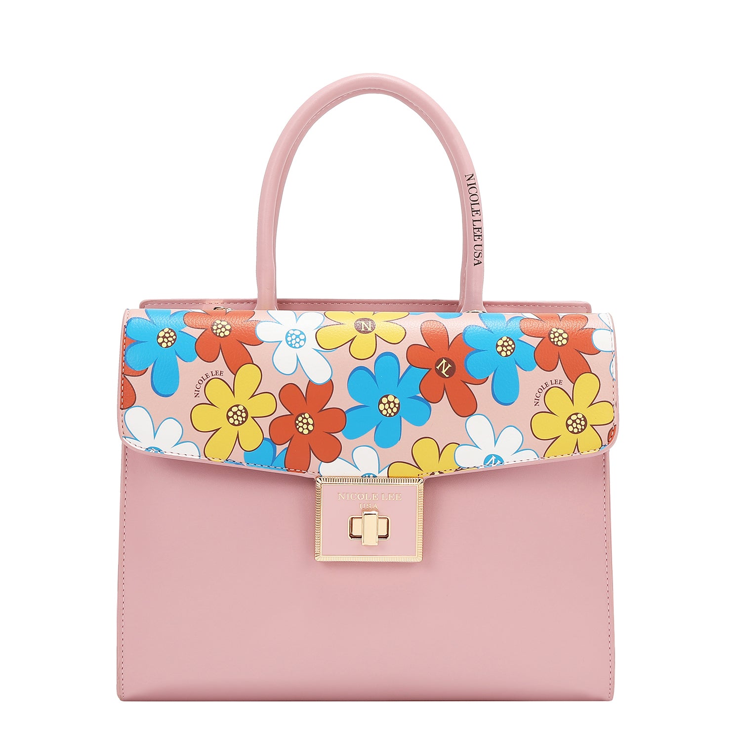 BOLSO SATCHEL POP FLORAL (ROSA)