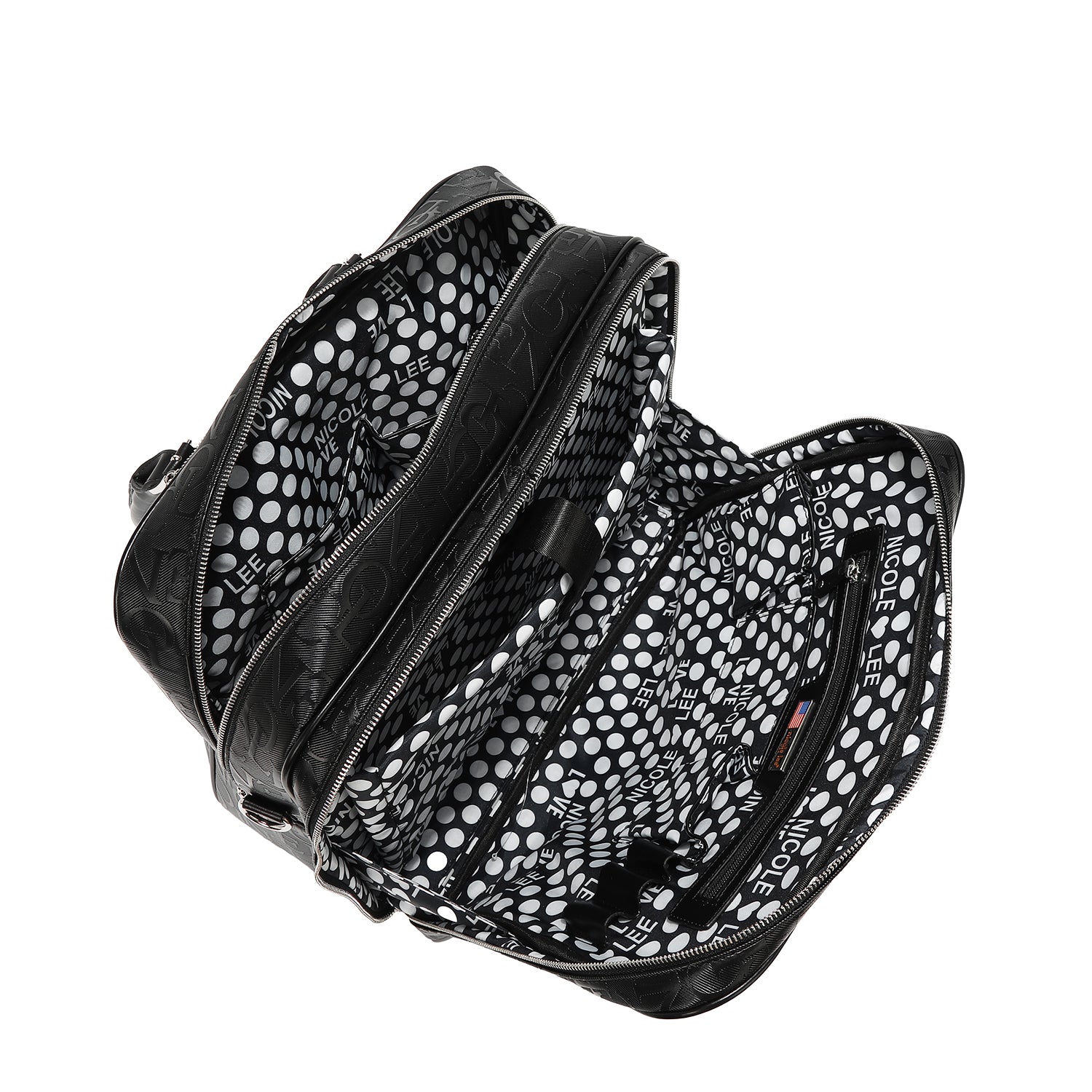 BOLSO RECTANGULAR CON RUEDAS MONOGRAMA (NEGRO)