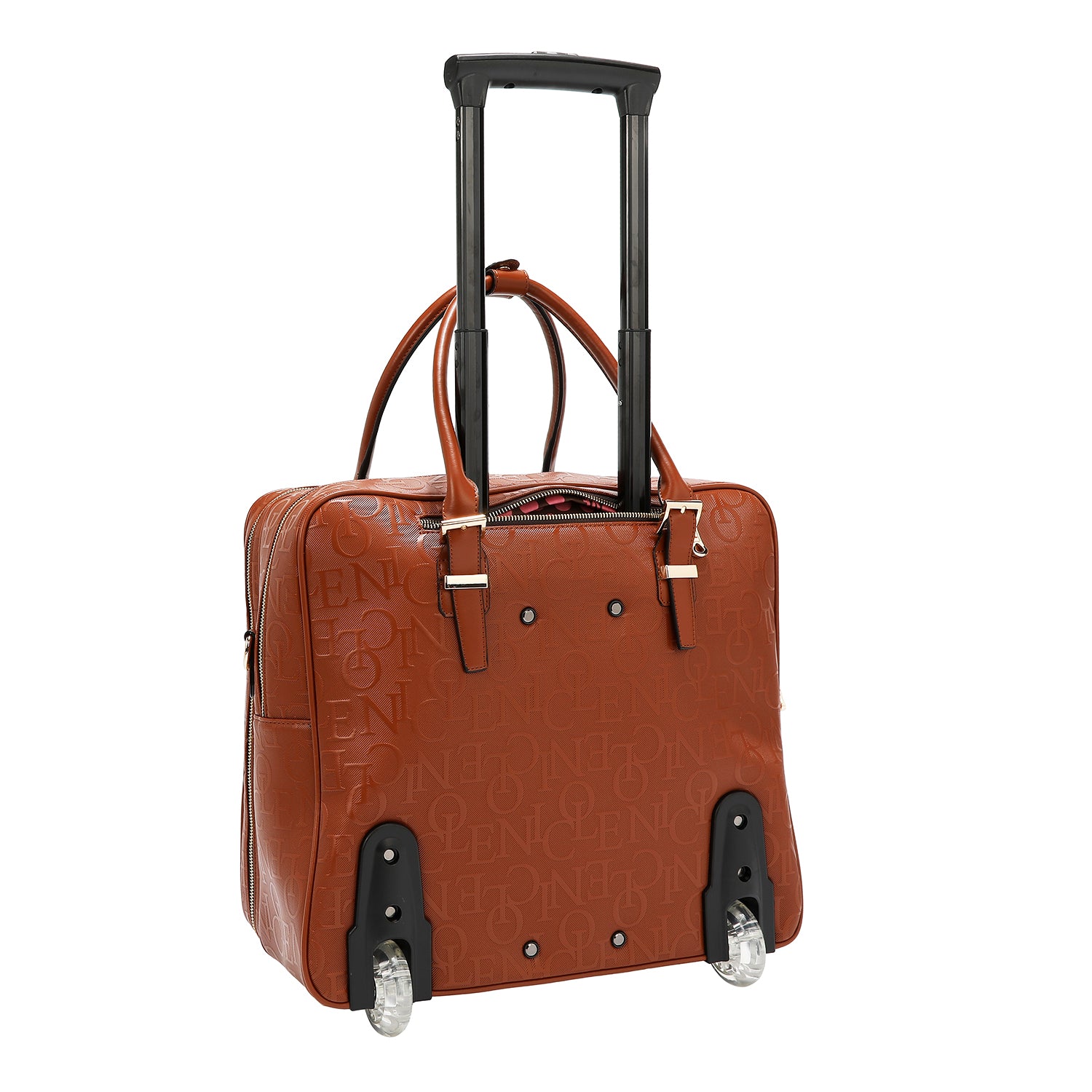 BOLSO RECTANGULAR CON RUEDAS MONOGRAMA (MARRON)