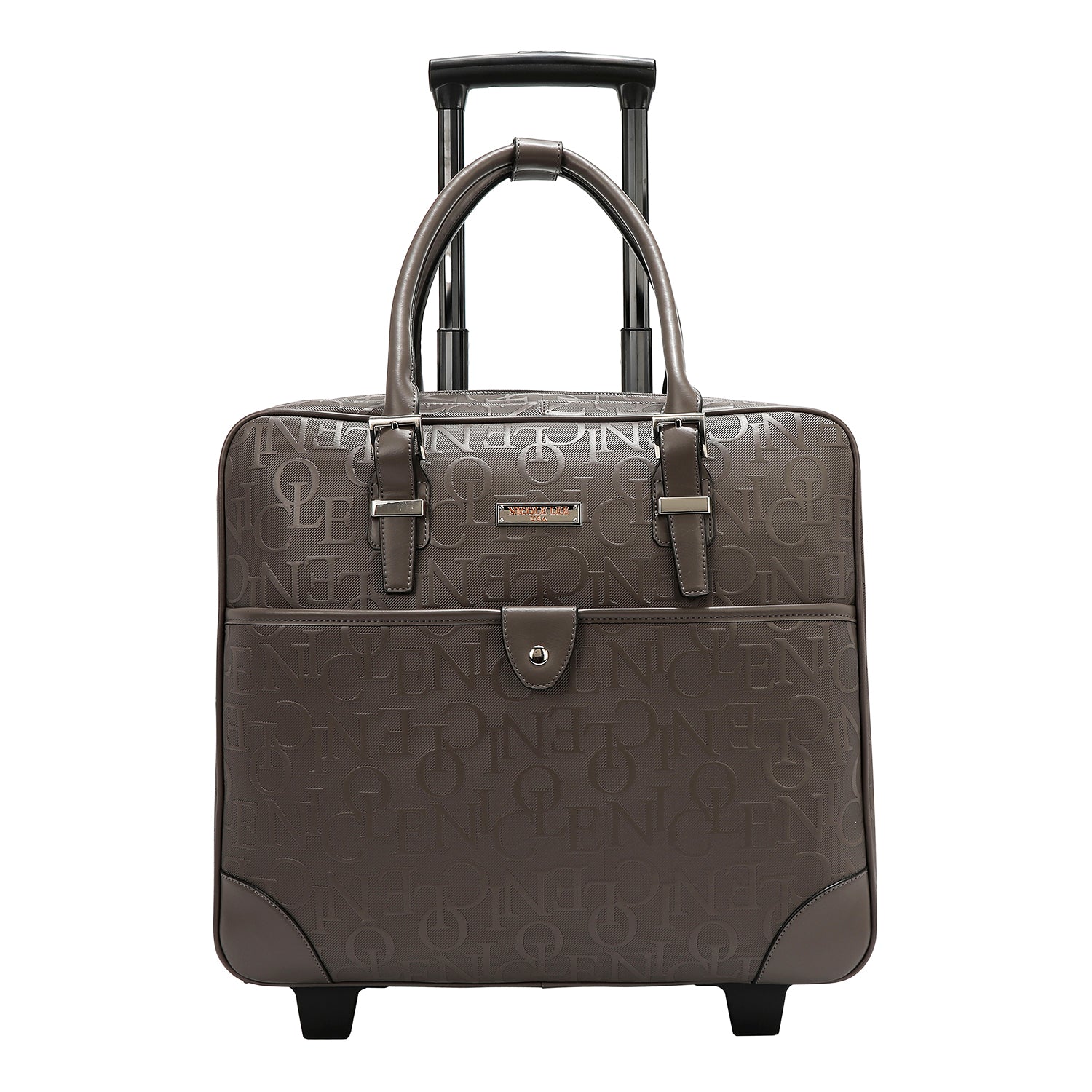 BOLSO RECTANGULAR CON RUEDAS MONOGRAMA (GRIS OSCURO)