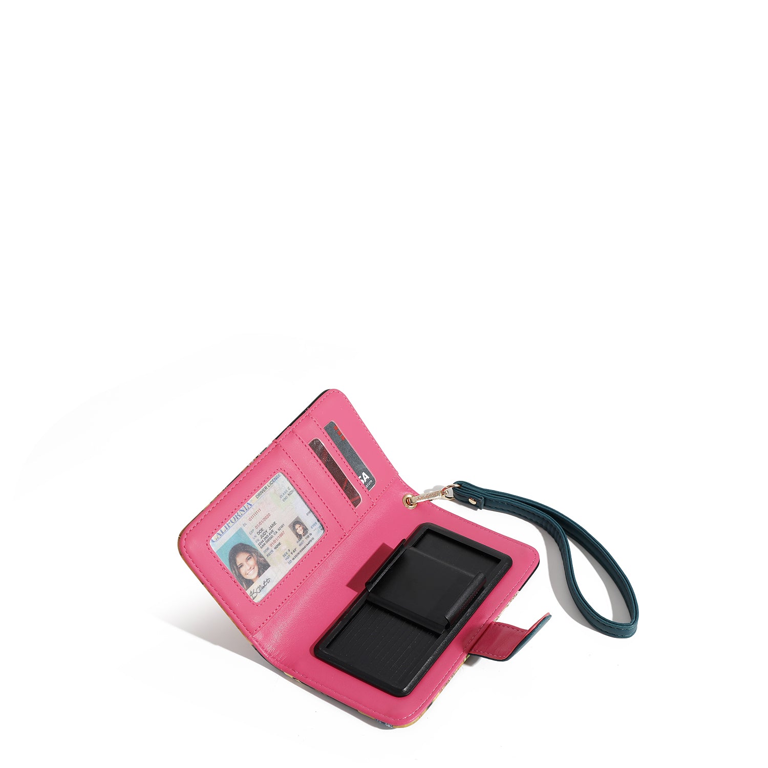 NL SIGNATURE PHONE CASE AND WALLET WITH STRAP (<tc>VIOLET BLOSSOM</tc>)