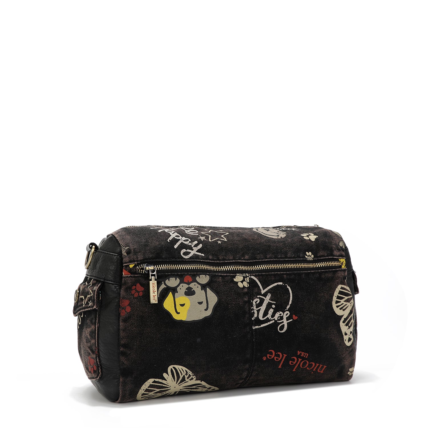 SAC BANDOULIÈRE MESSAGER EN TISSU DENIM MARRON