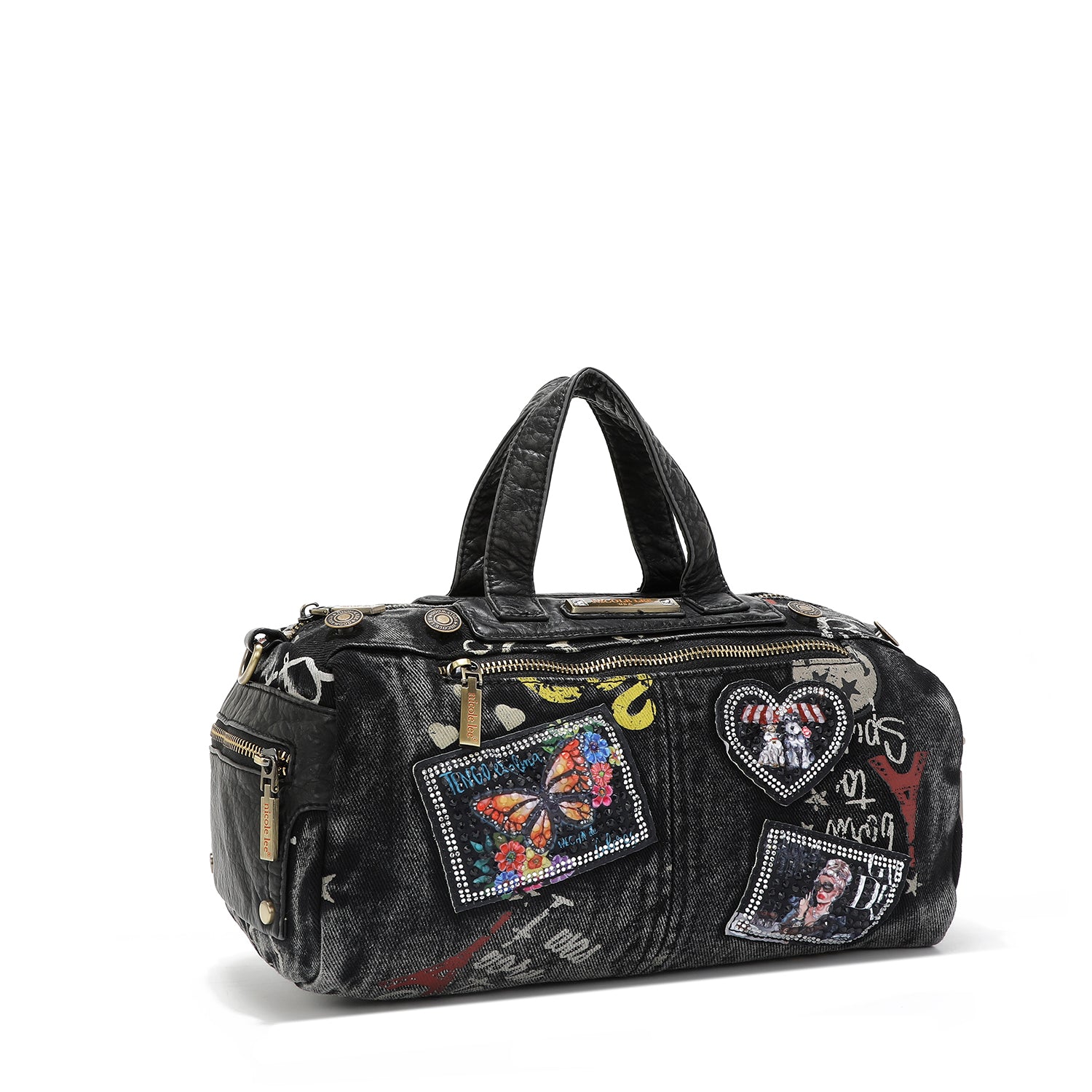 BANDOLERA MEDIANA DE TELA VAQUERA GRIS