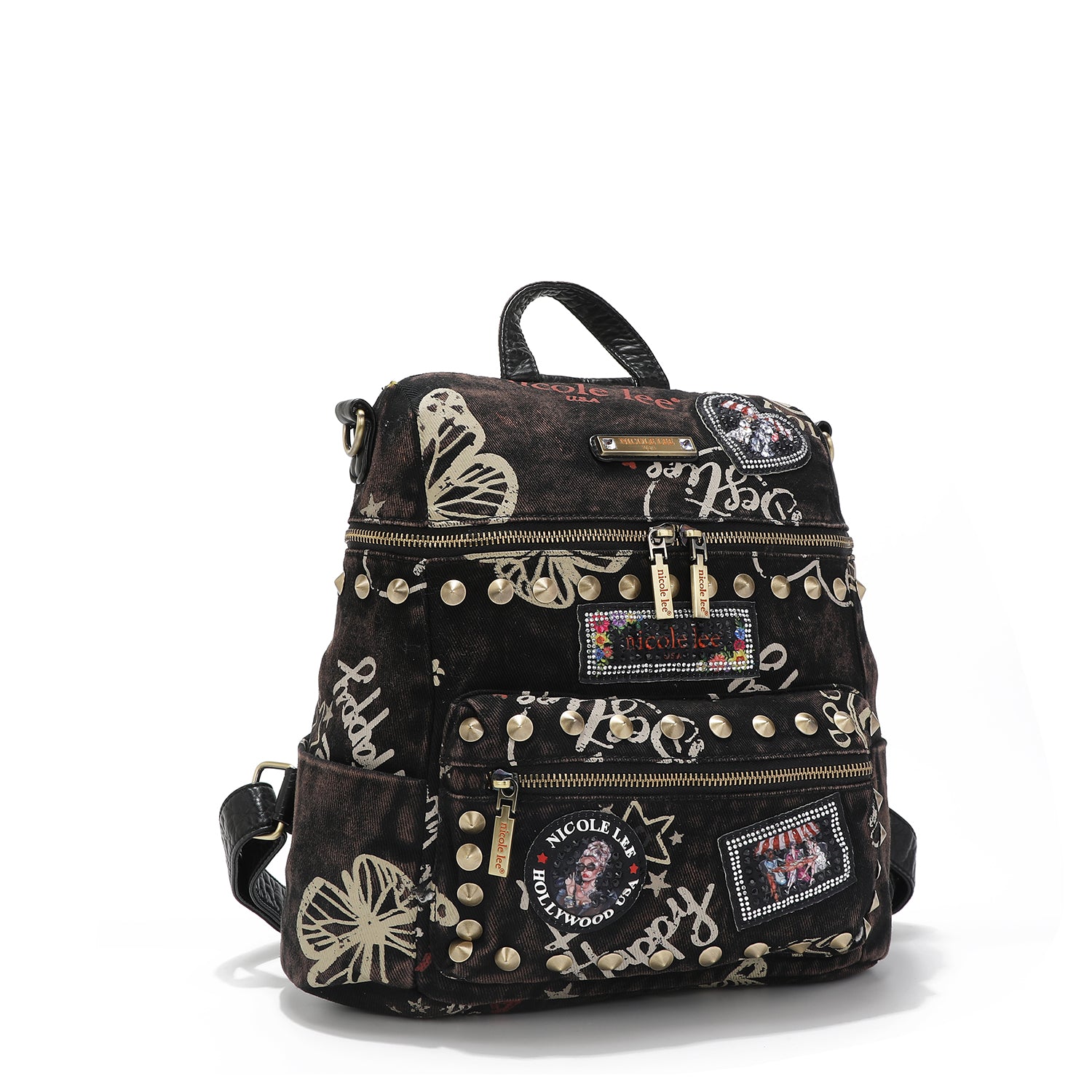 MOCHILA / BOLSO DE HOMBRO DE TELA VAQUERA MARRON