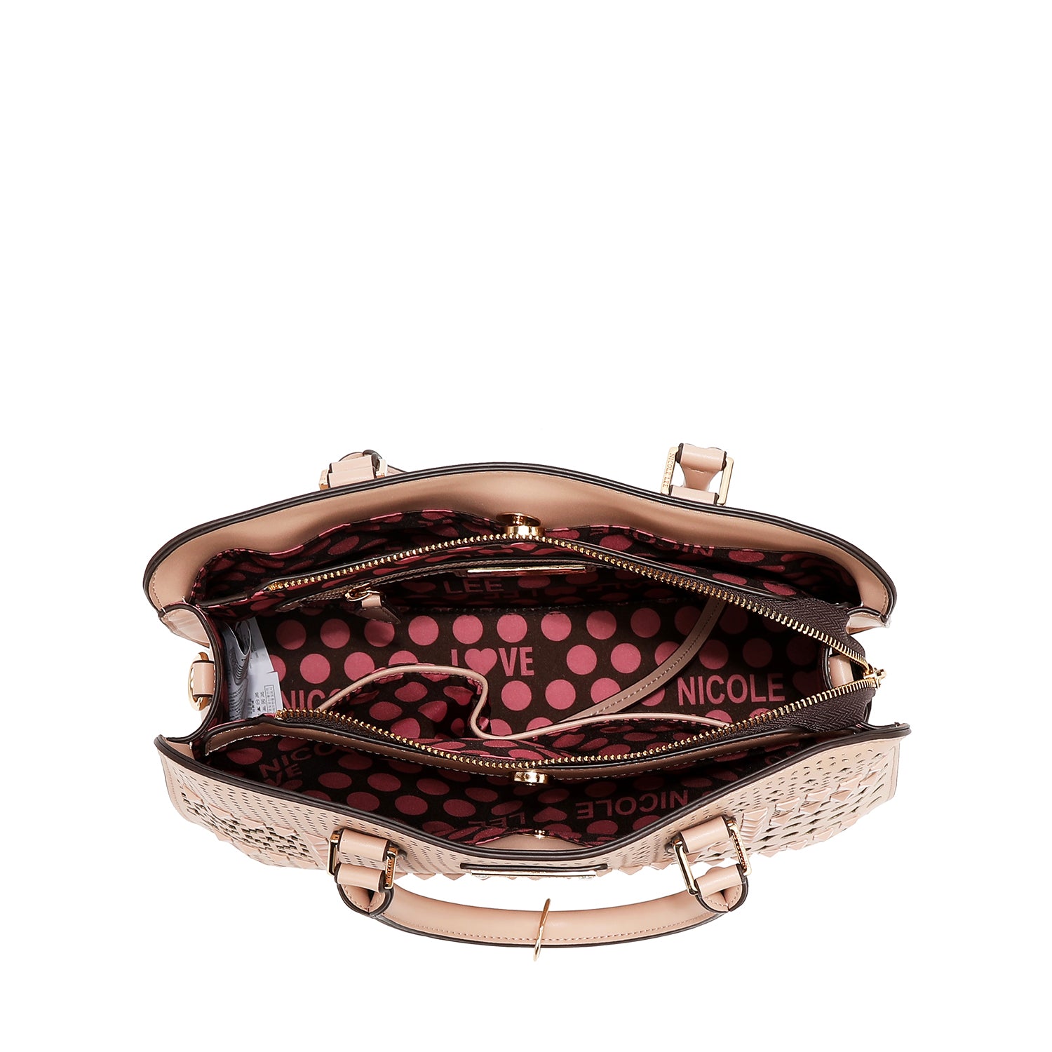 Kuppelbeutel mit geometrischem Schnitt (rosa)
