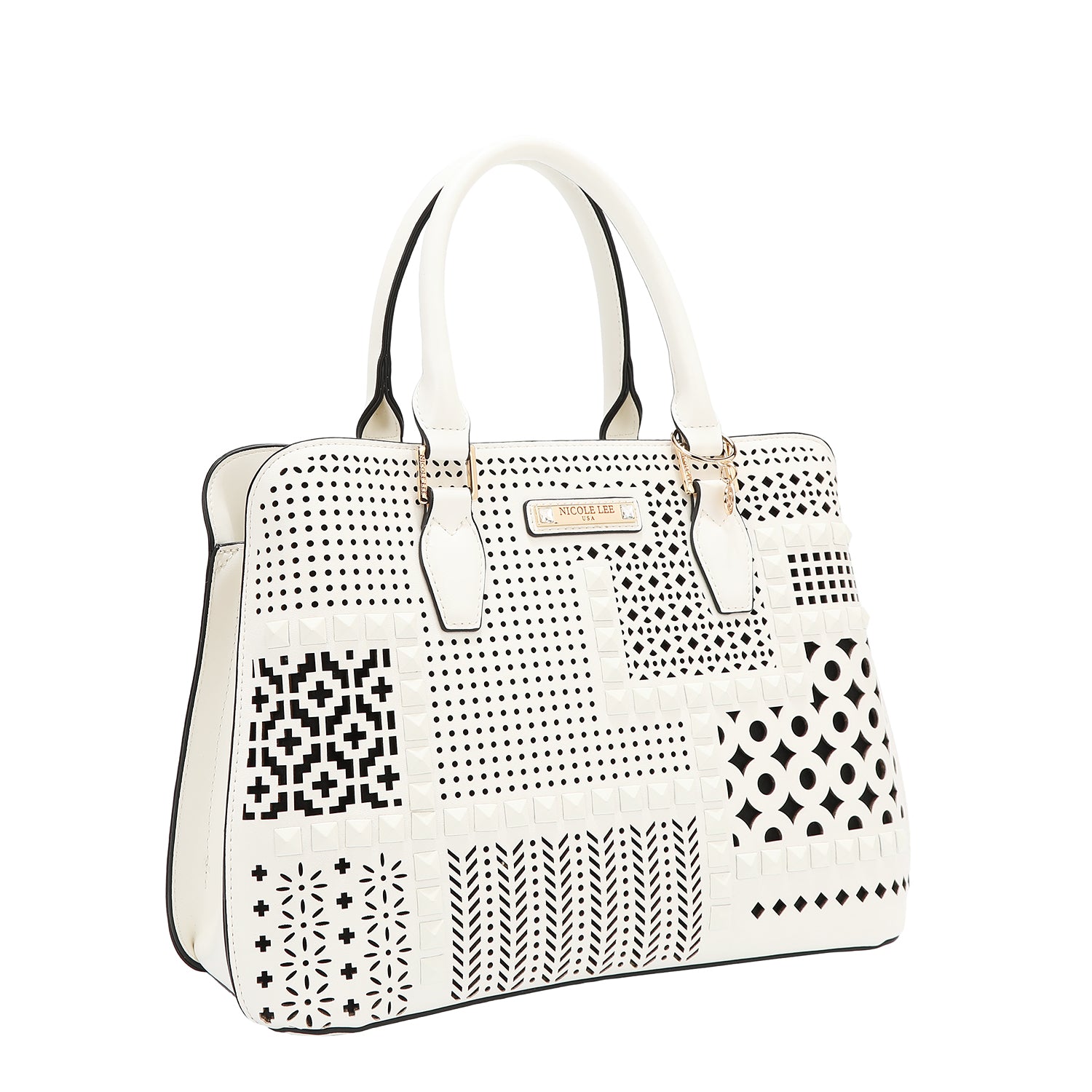 Sac à dôme avec coupe géométrique (blanc)