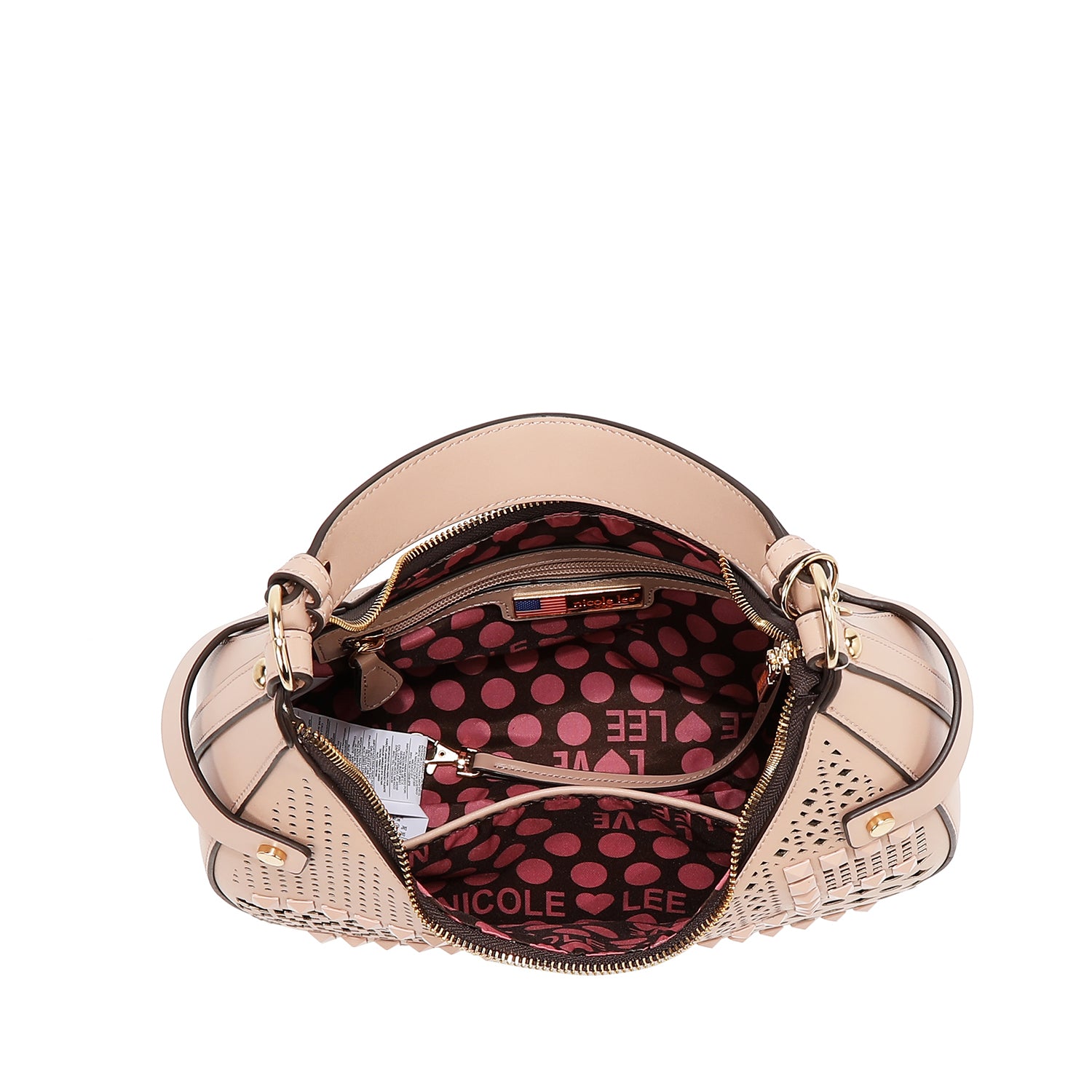 Sac à bandoulière avec coupe géométrique (rose)