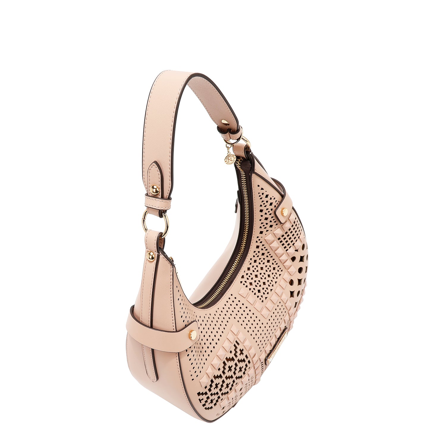 Sac à bandoulière avec coupe géométrique (rose)