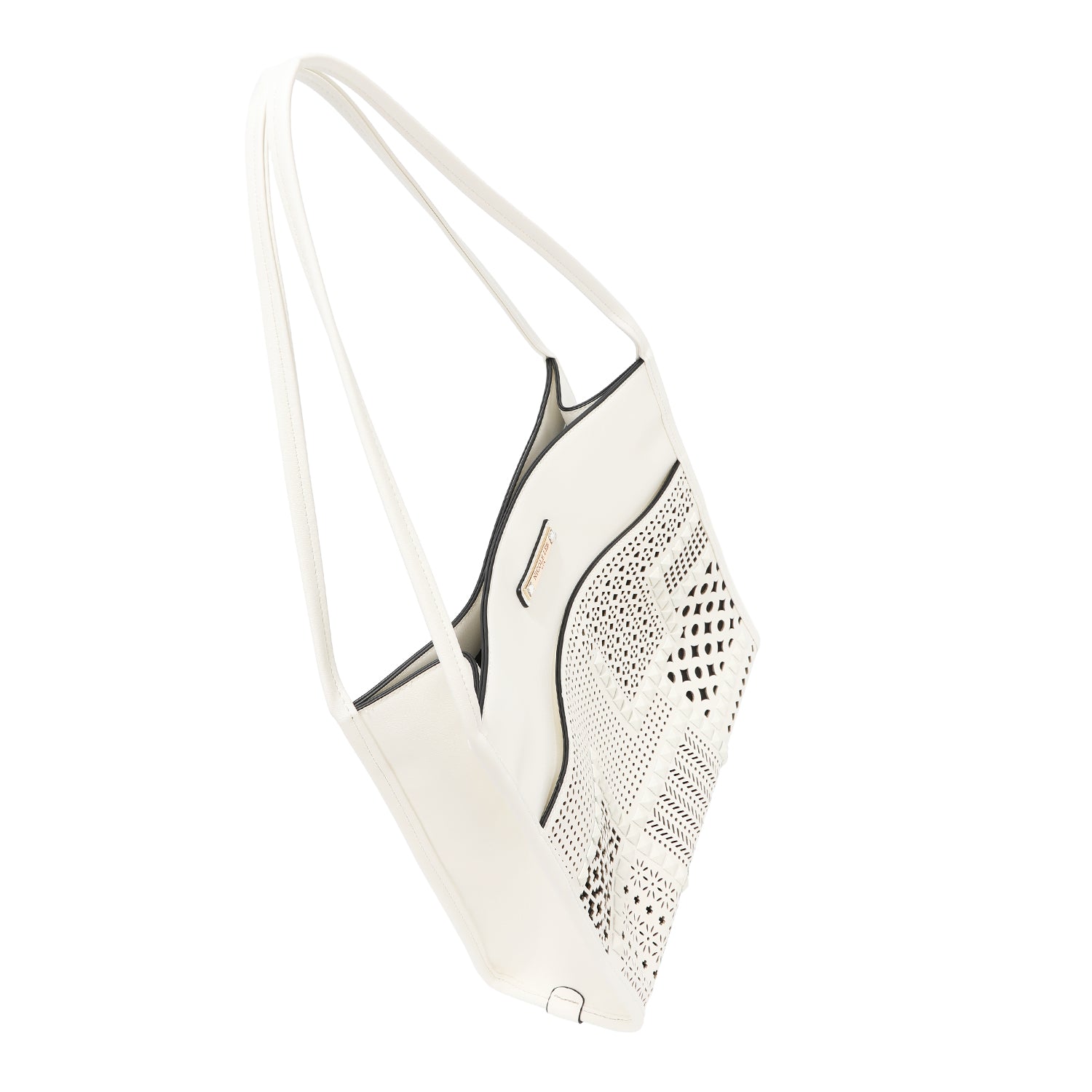 Sac à deux pièces avec coupes géométriques (blanc)