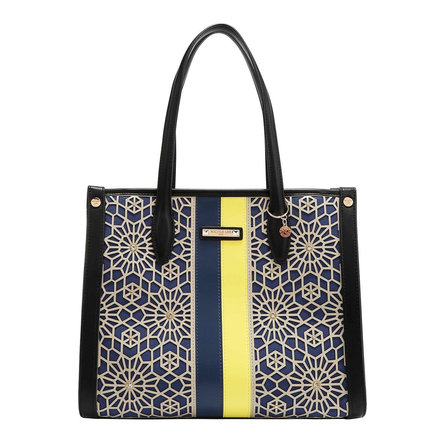 BOLSO DE TOTE GEOMÉTRICO CORTADO CON LÁSER (NEGRO)