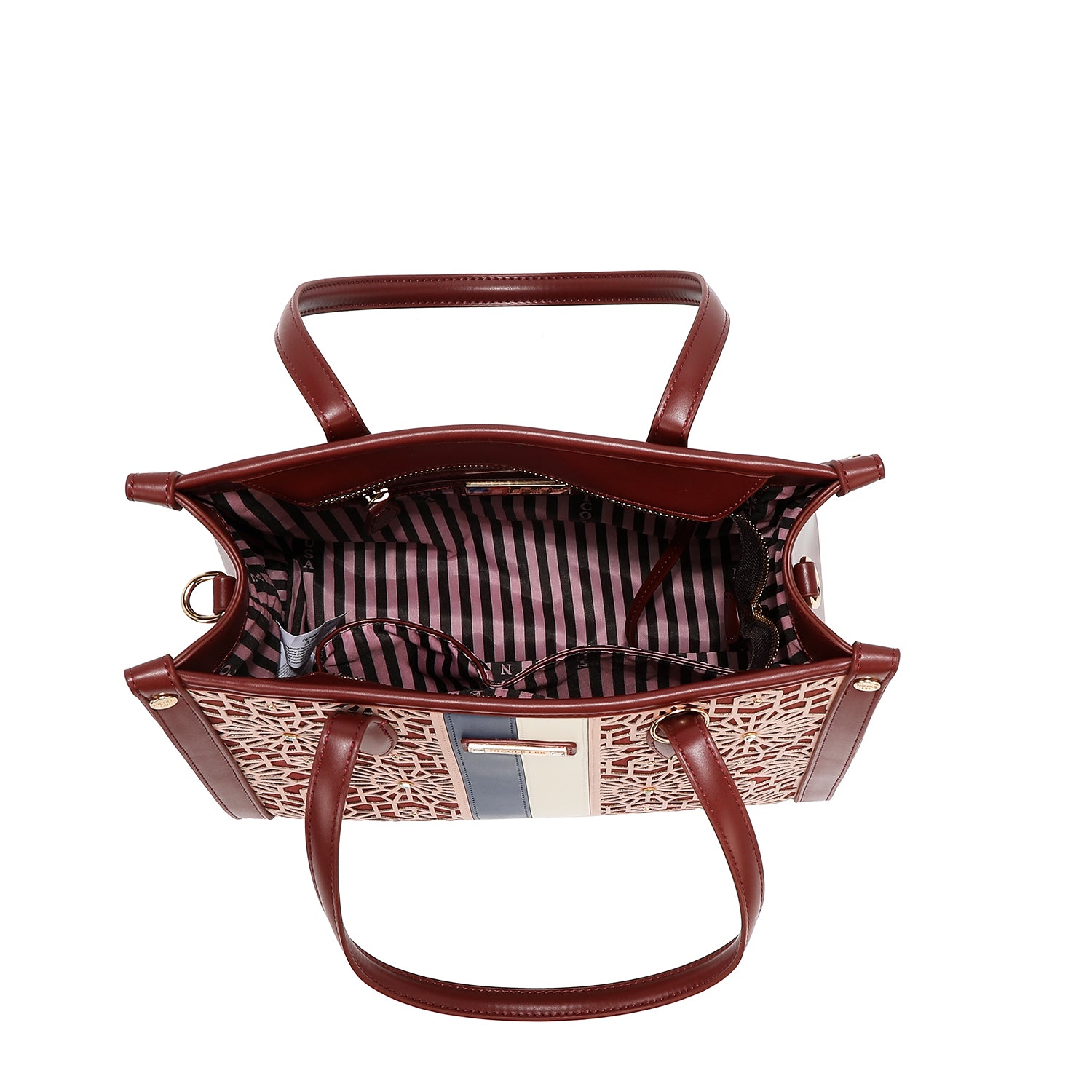 BOLSO DE TOTE GEOMÉTRICO CORTADO CON LÁSER (MARRON)