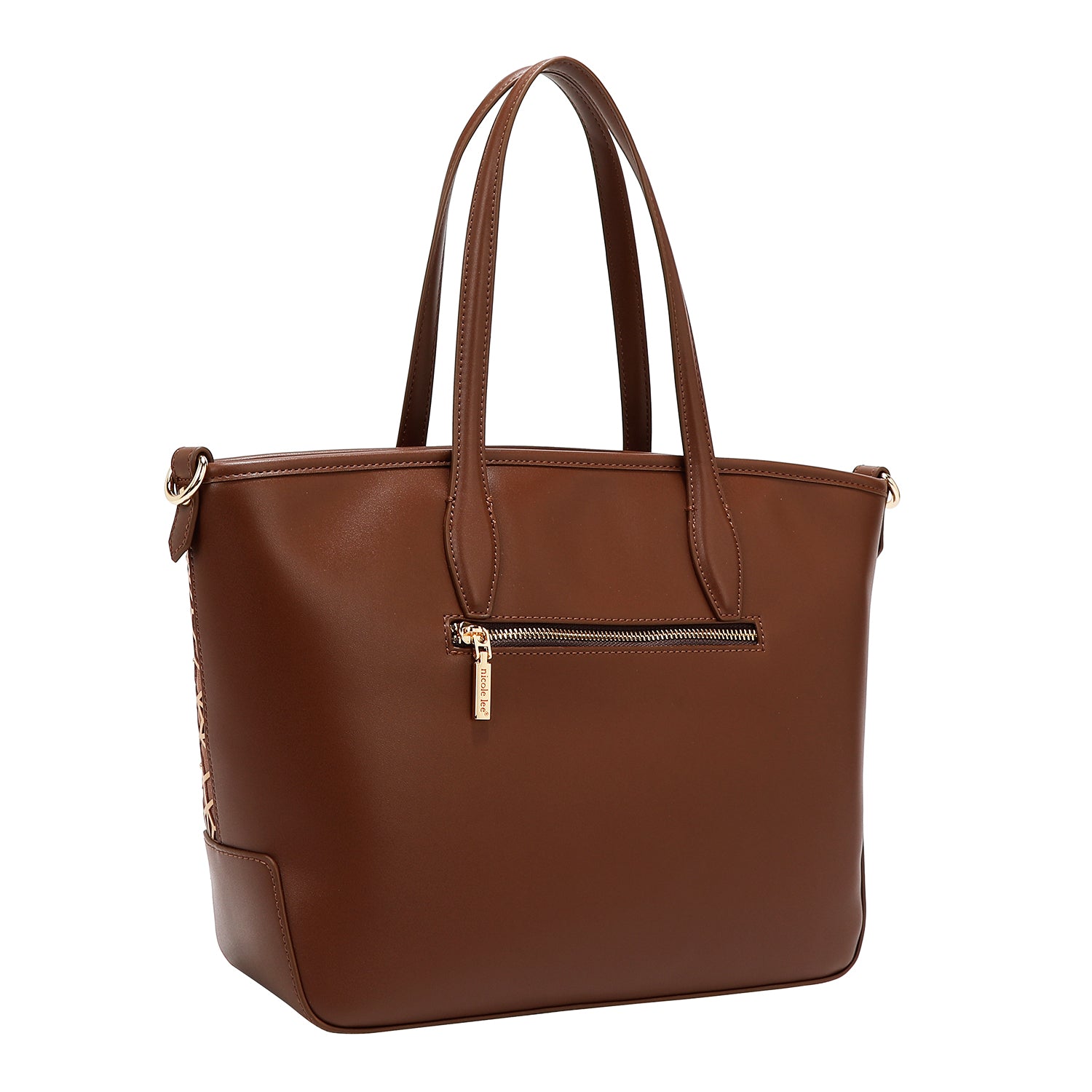 SHOPPER GÉOMÉTRIQUE DÉCOUPÉ AU LASER (MARRON)