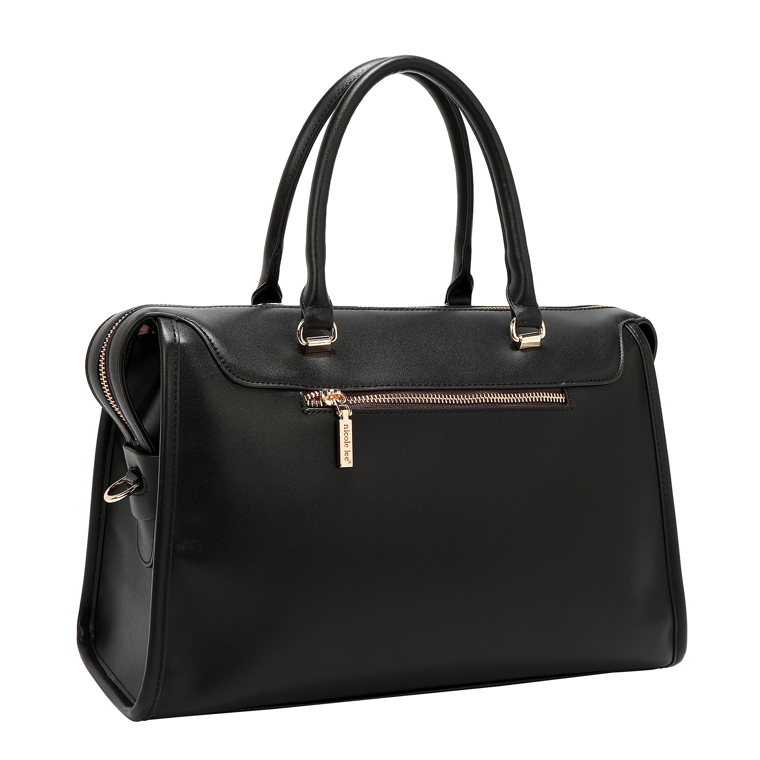 BOLSO BOSTON CON CORTE LÁSER GEOMÉTRICO (NEGRO)