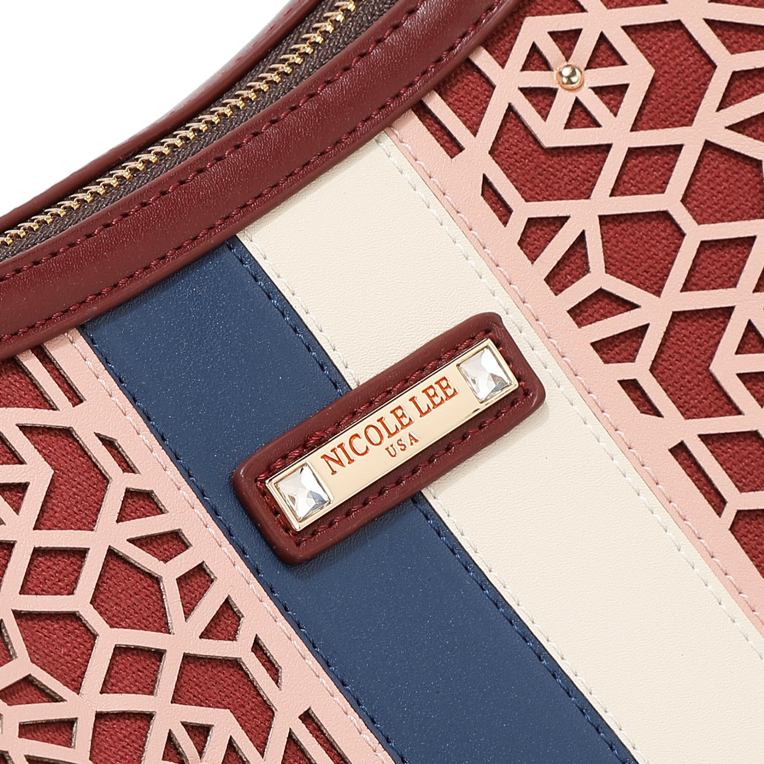 SAC HOBO GÉOMÉTRIQUE DÉCOUPÉ AU LASER (VIN)