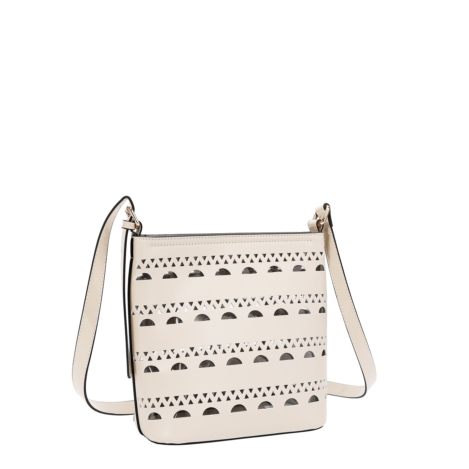 BOLSO BANDOLERA CON TACHUELAS PLATEADAS (BEIGE)