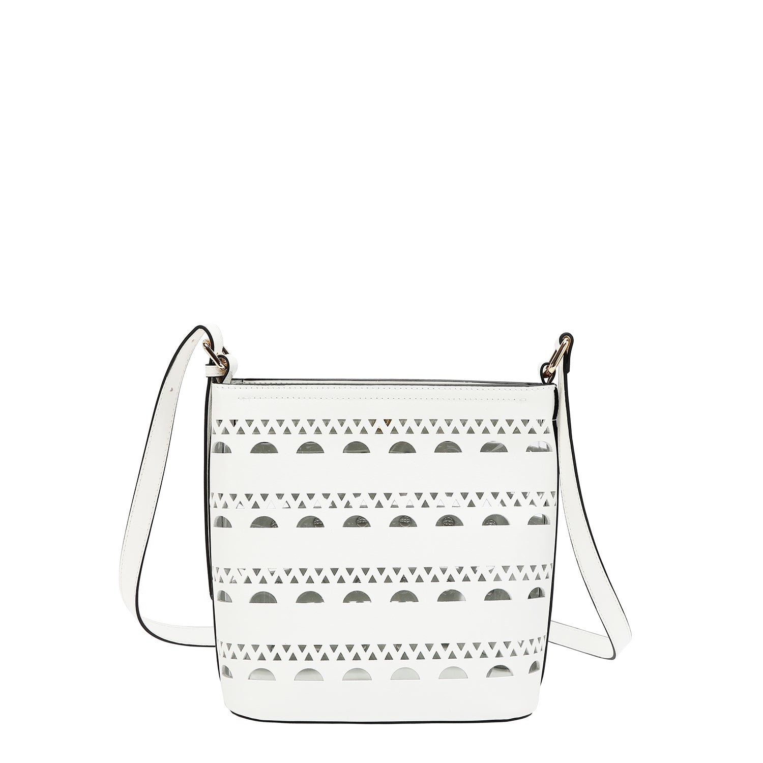 SAC BANDOULIÈRE AVEC CLOUS ARGENTÉS (BLANC)