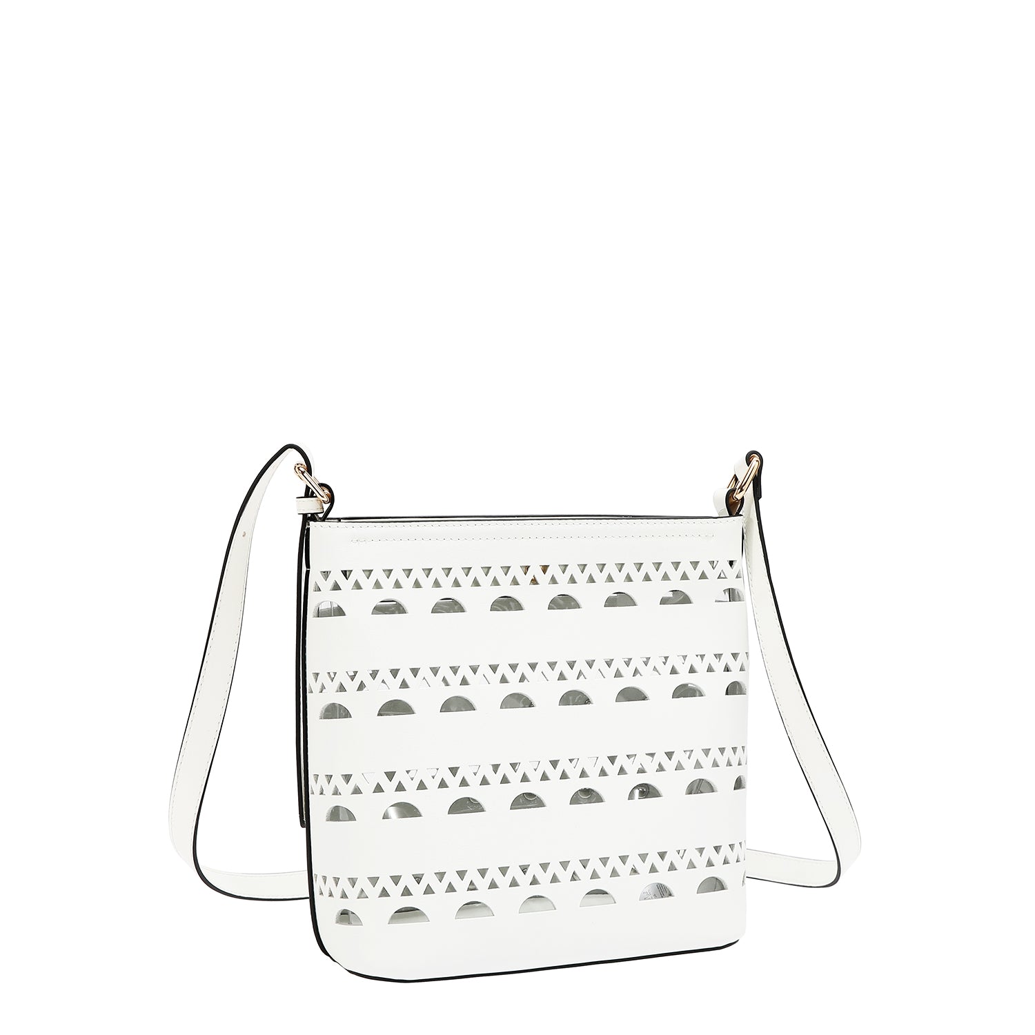 SAC BANDOULIÈRE AVEC CLOUS ARGENTÉS (BLANC)