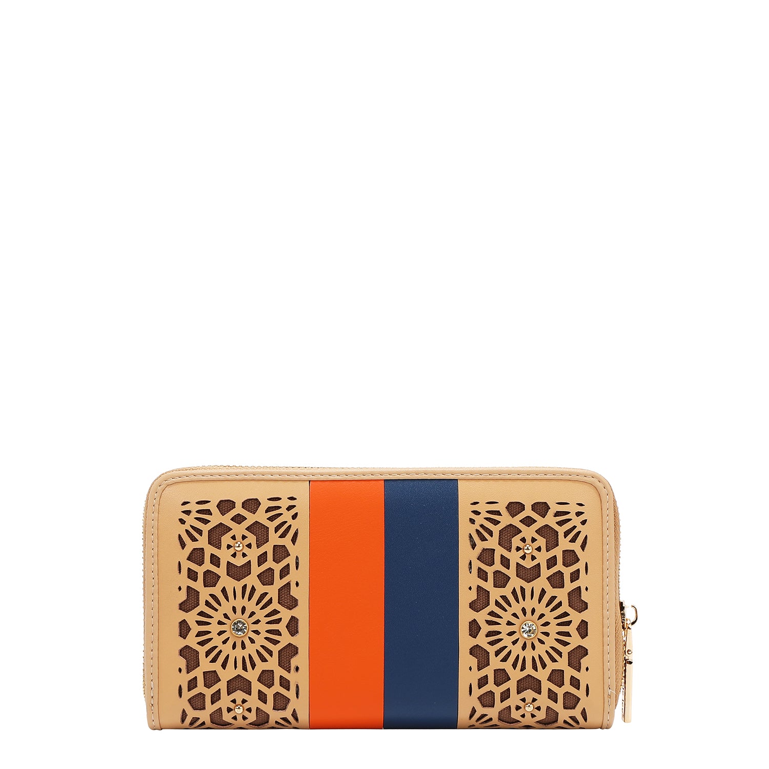 CARTERA CON RECORTE GEOMÉTRICO (BEIGE)