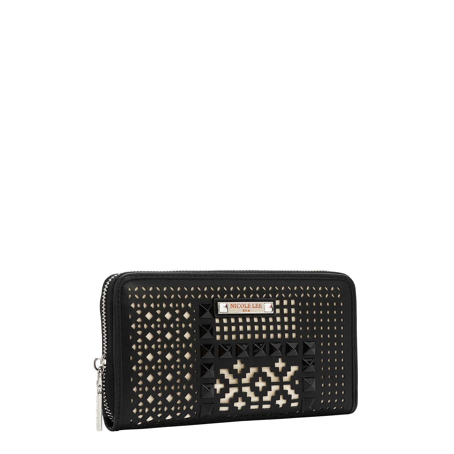 CARTERA CON RECORTE GEOMÉTRICO (NEGRO)