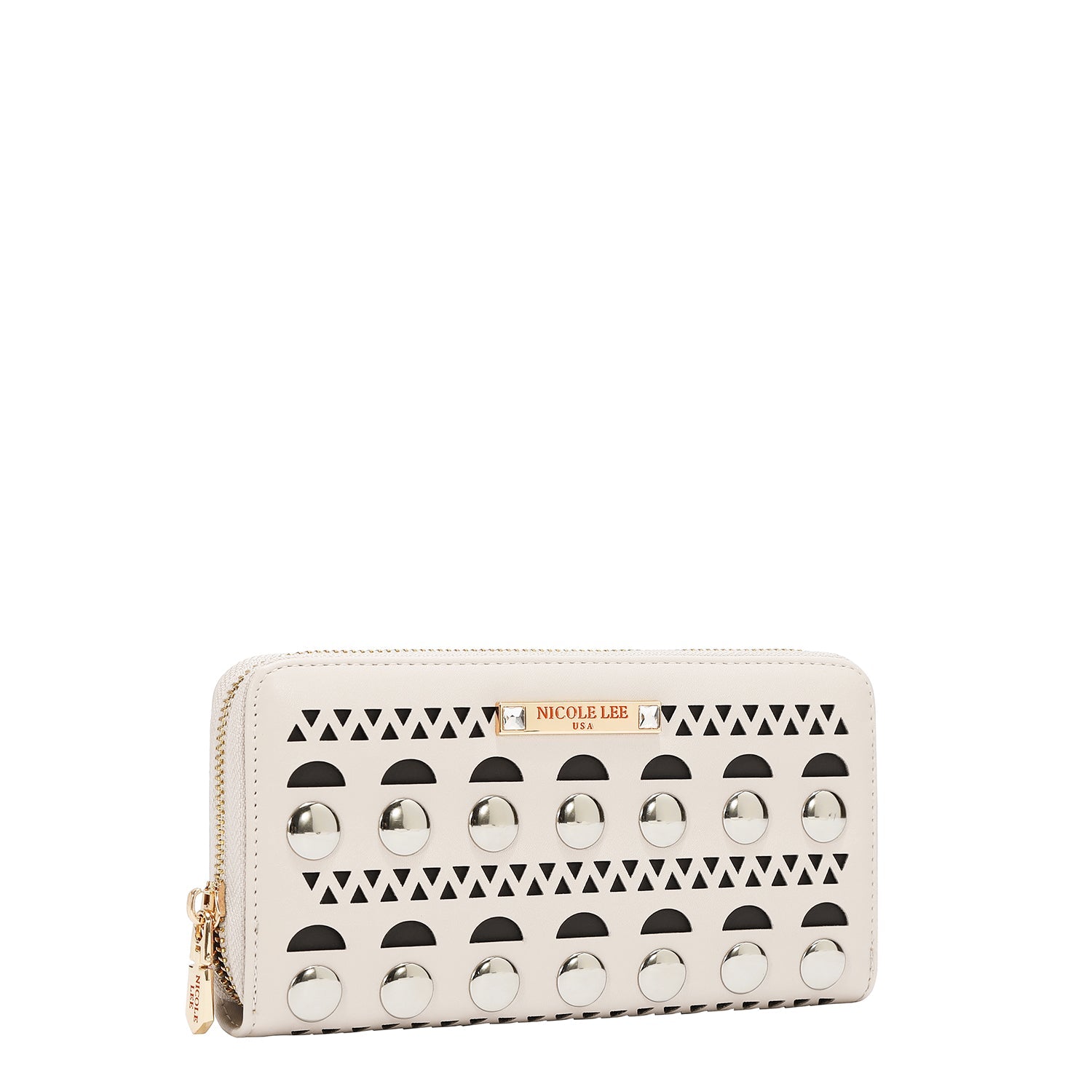 PORTEFEUILLE AVEC CLOUS ARGENTÉS (BEIGE)