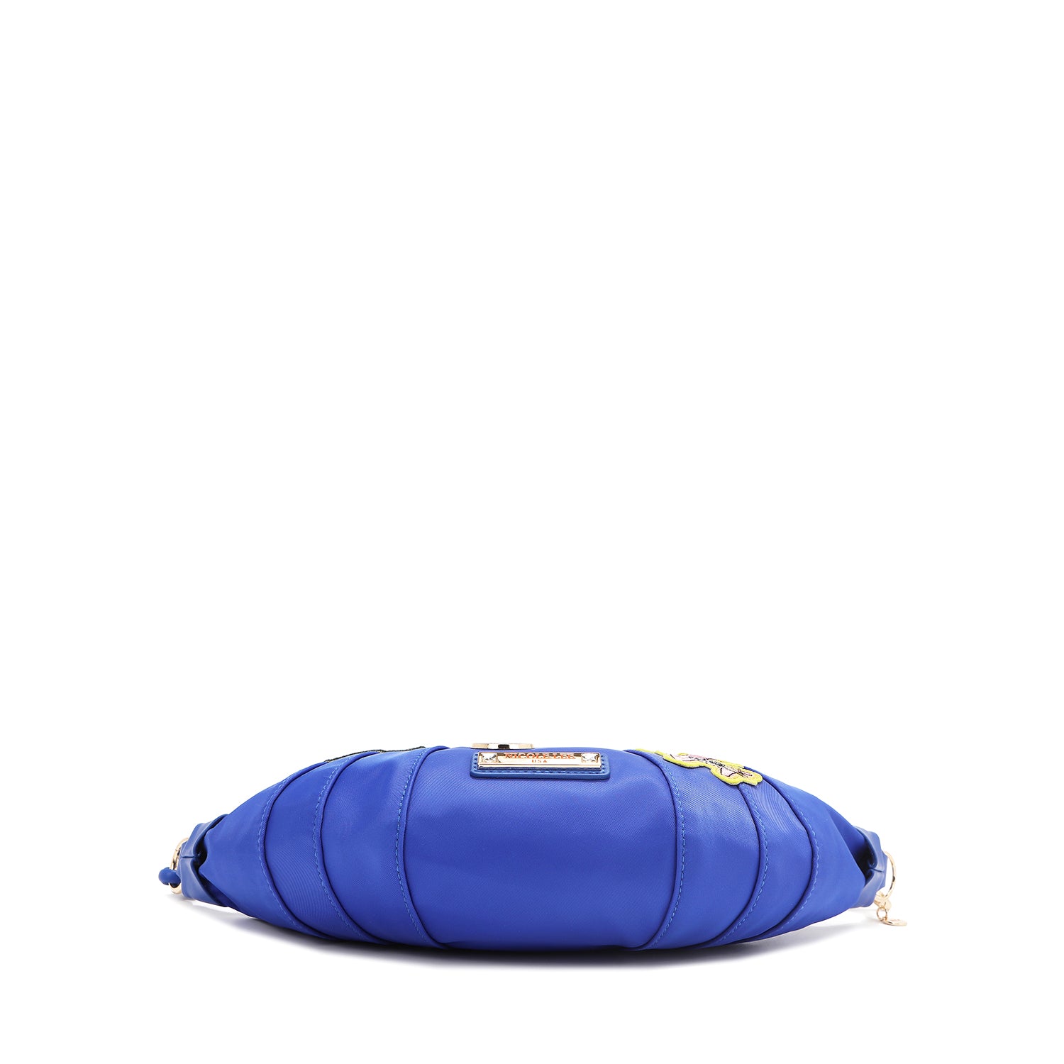 BOLSO CROISSANT CON PARCHES DE COLORES (AZUL)