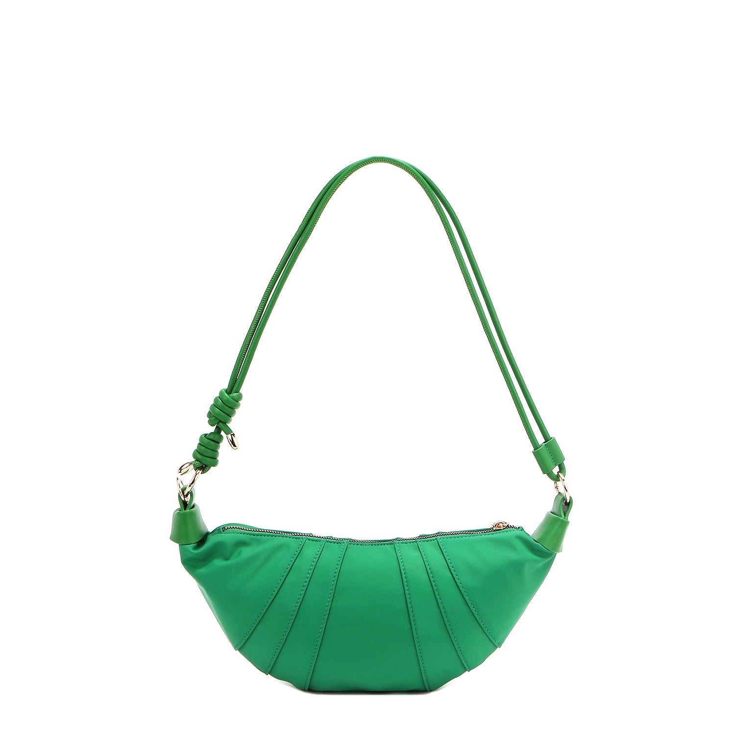 BOLSO CROISSANT CON PARCHES DE COLORES (VERDE)